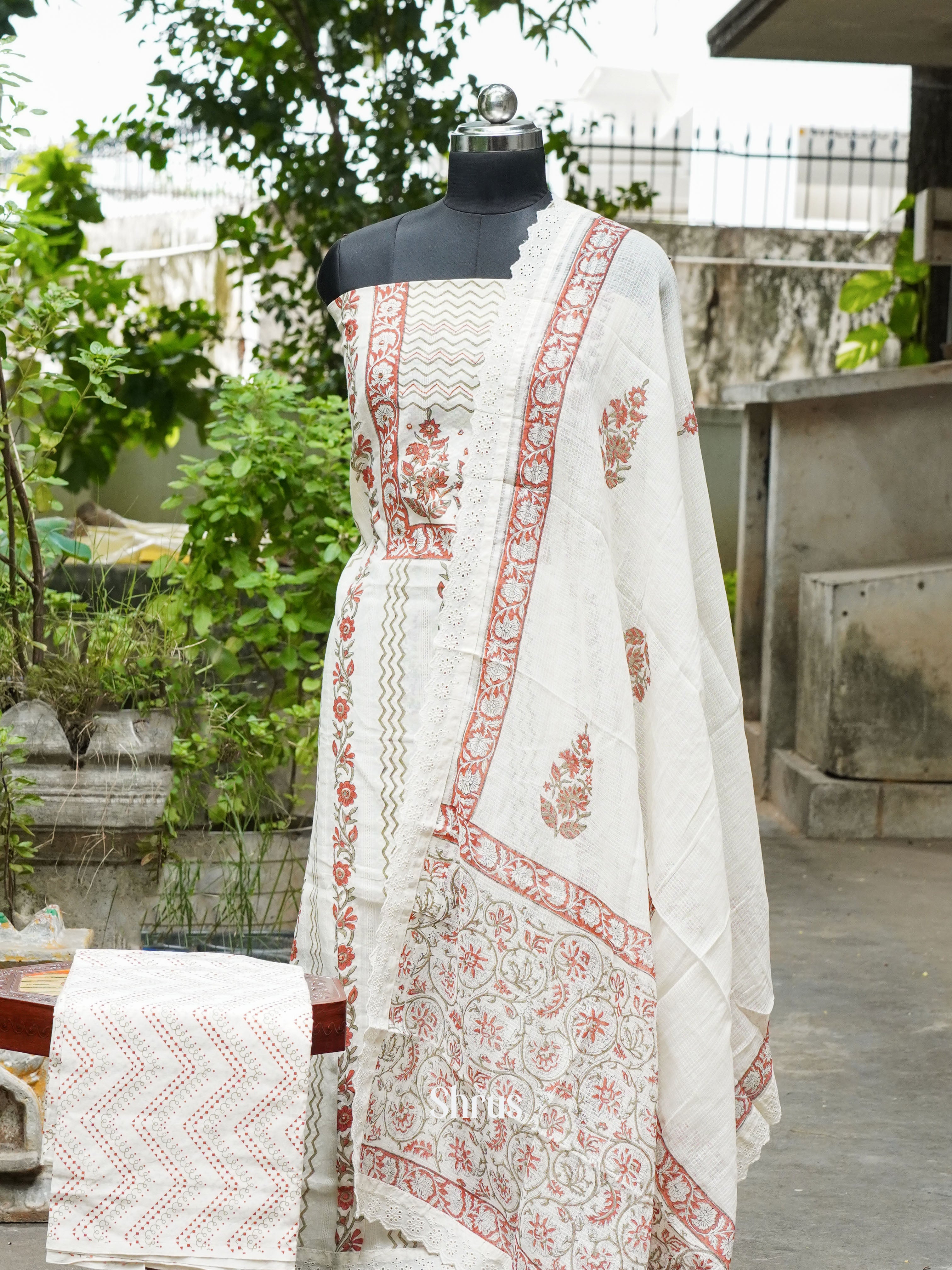 Cream - Cotton salwar - Shop on ShrusEternity.com
