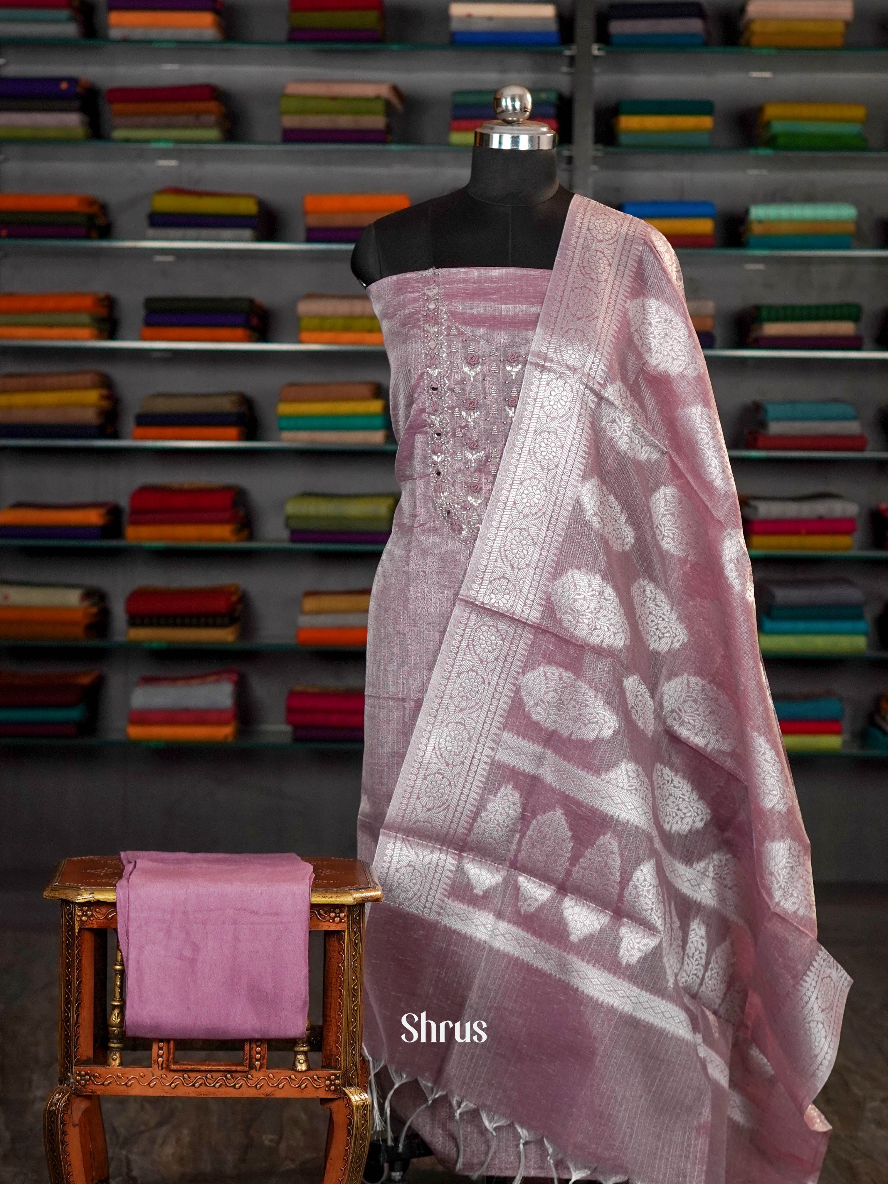 Light Purple - unstitched salwar - Shop on ShrusEternity.com