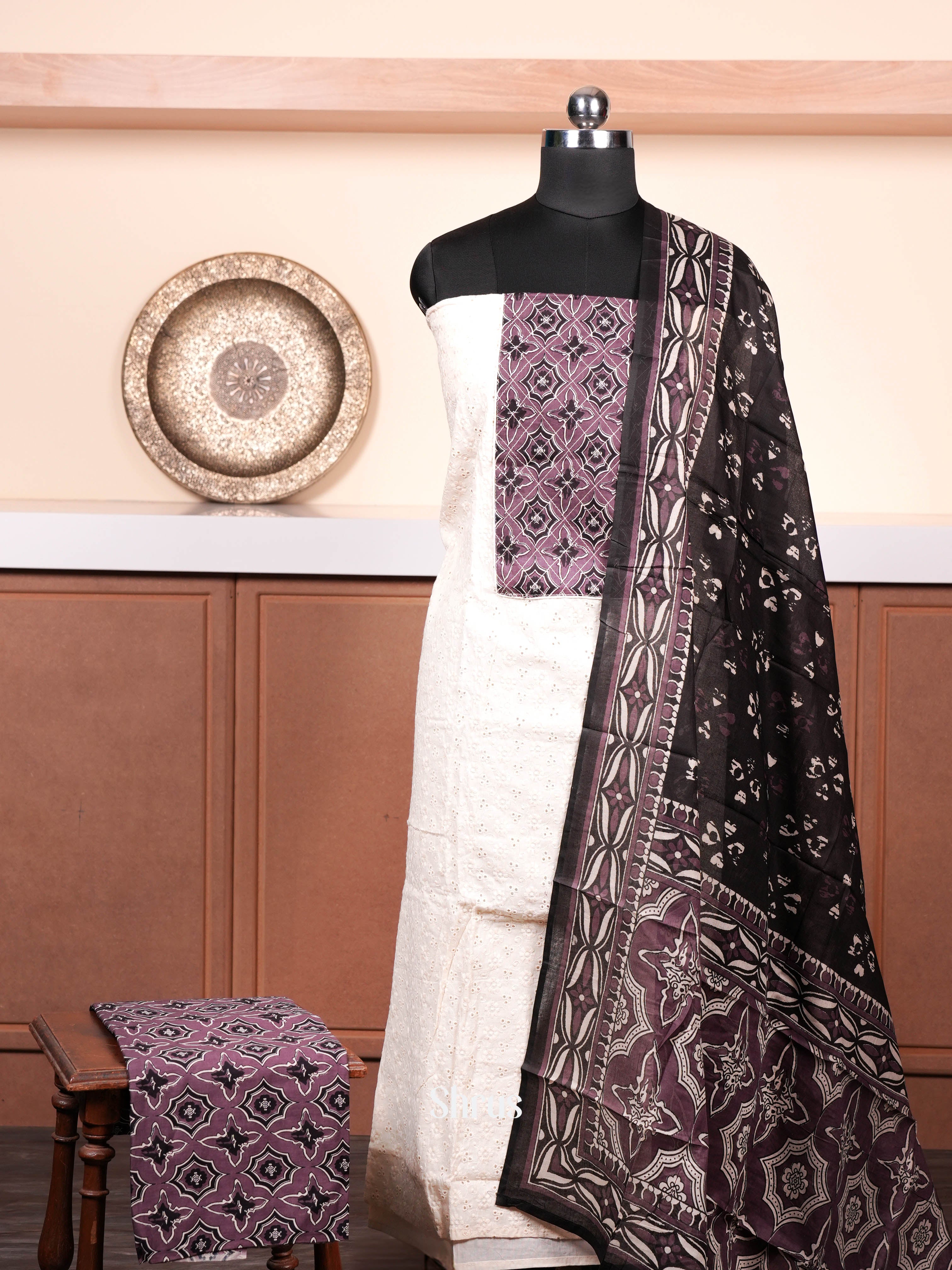 White & Black - Cotton salwar - Shop on ShrusEternity.com
