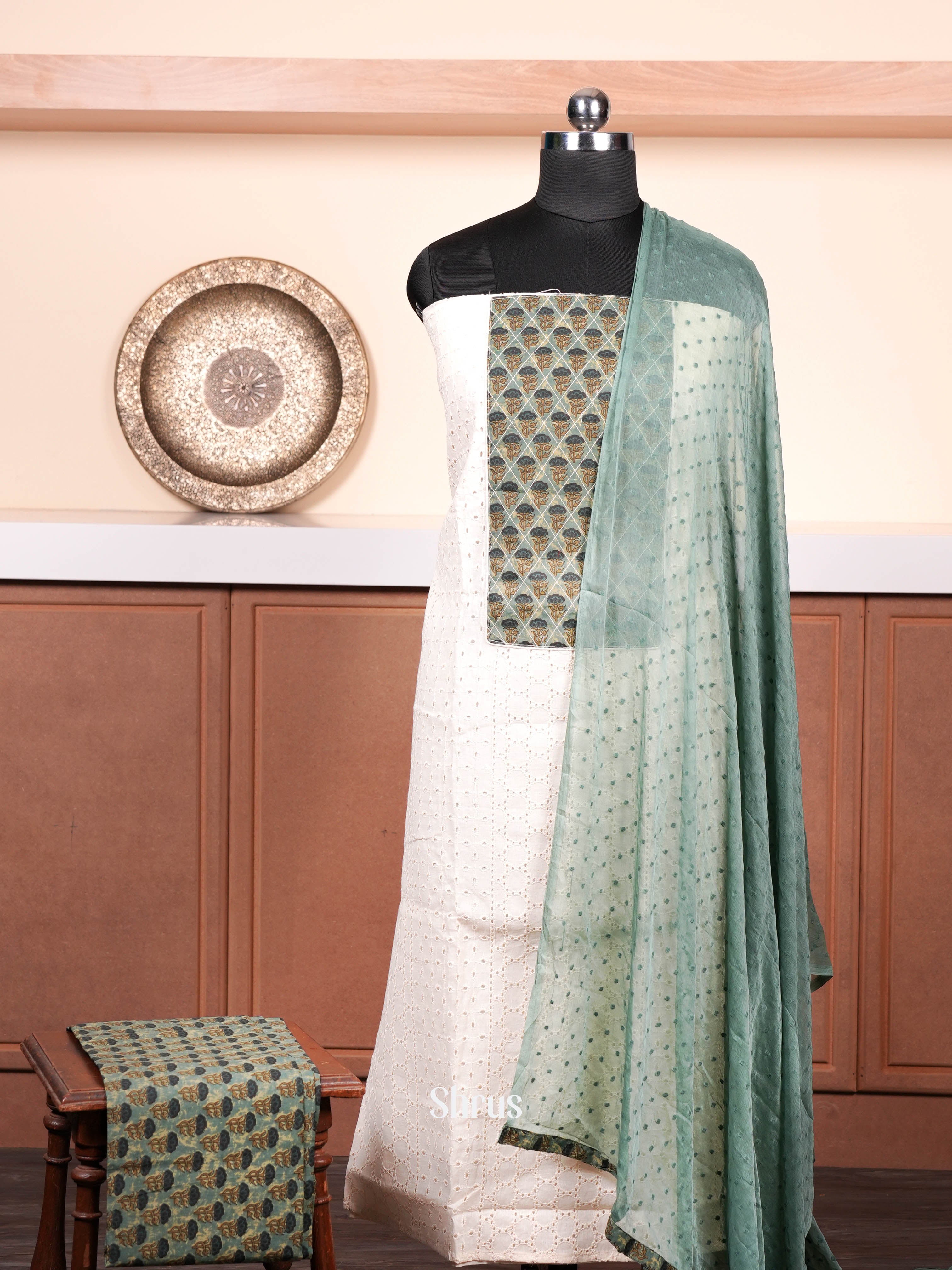 White & Grey - Cotton salwar - Shop on ShrusEternity.com