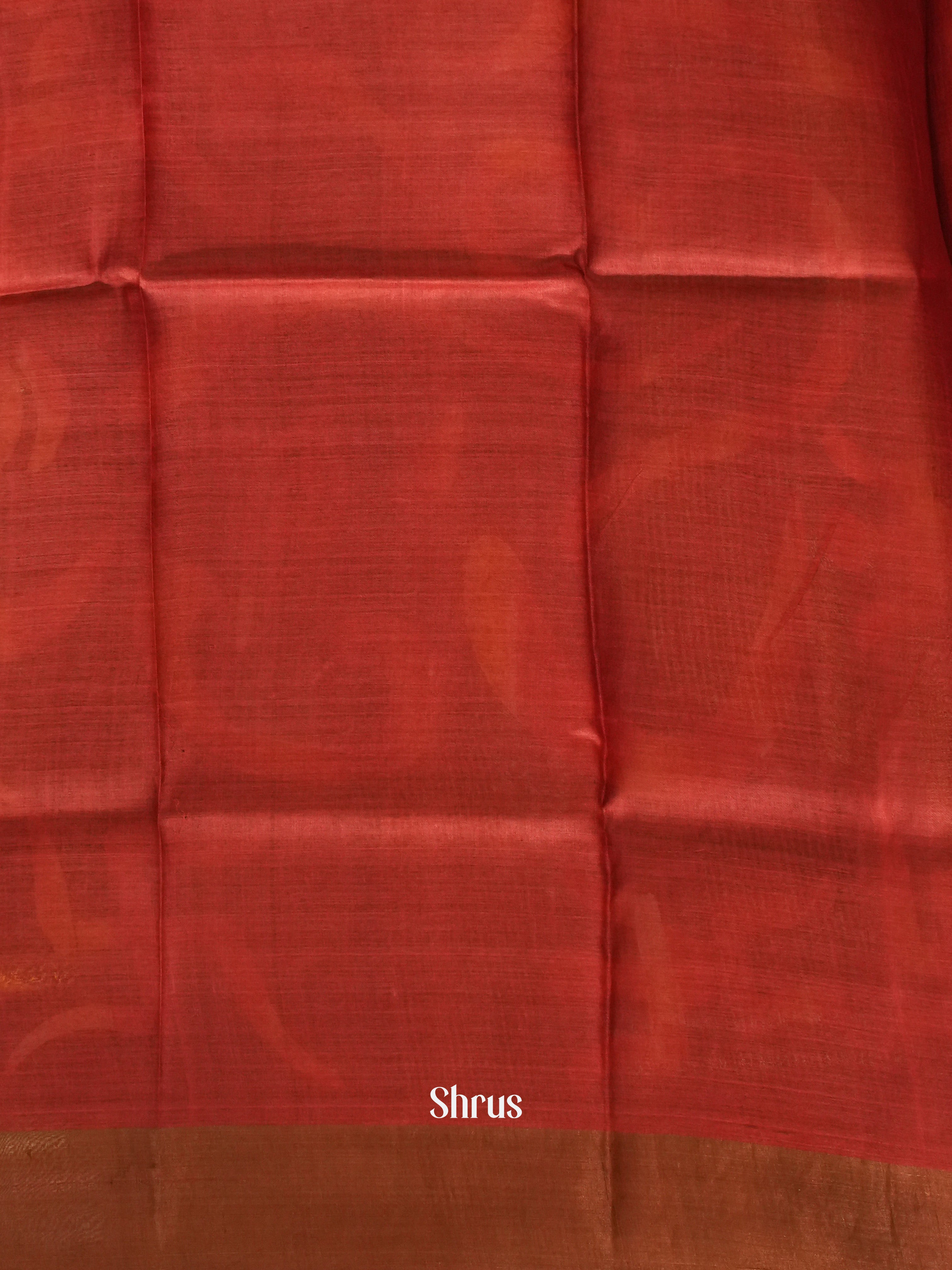 Black & Red - Tussar Saree - Shop on ShrusEternity.com