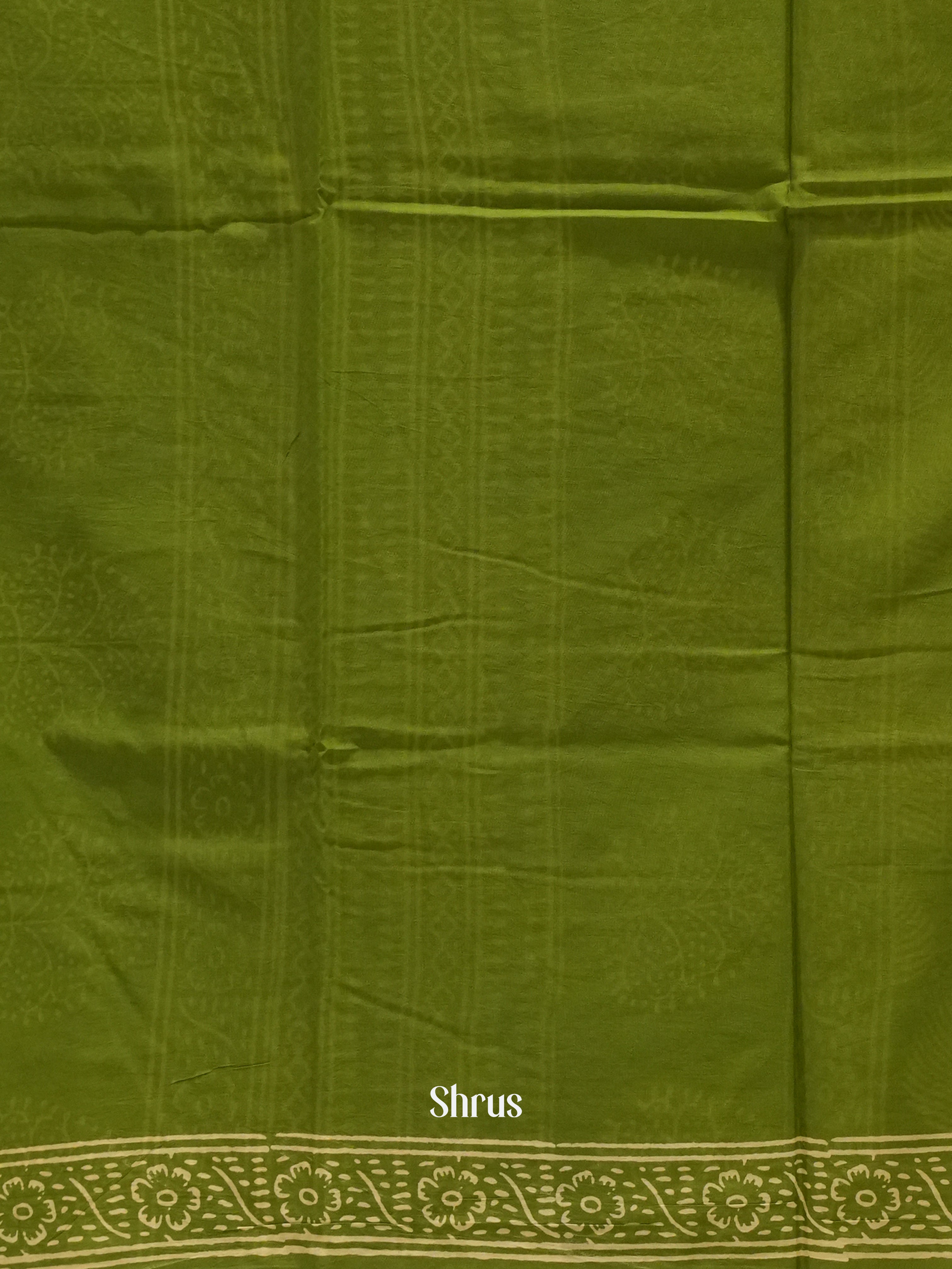 Green - Jaipur cotton Saree - Shop on ShrusEternity.com