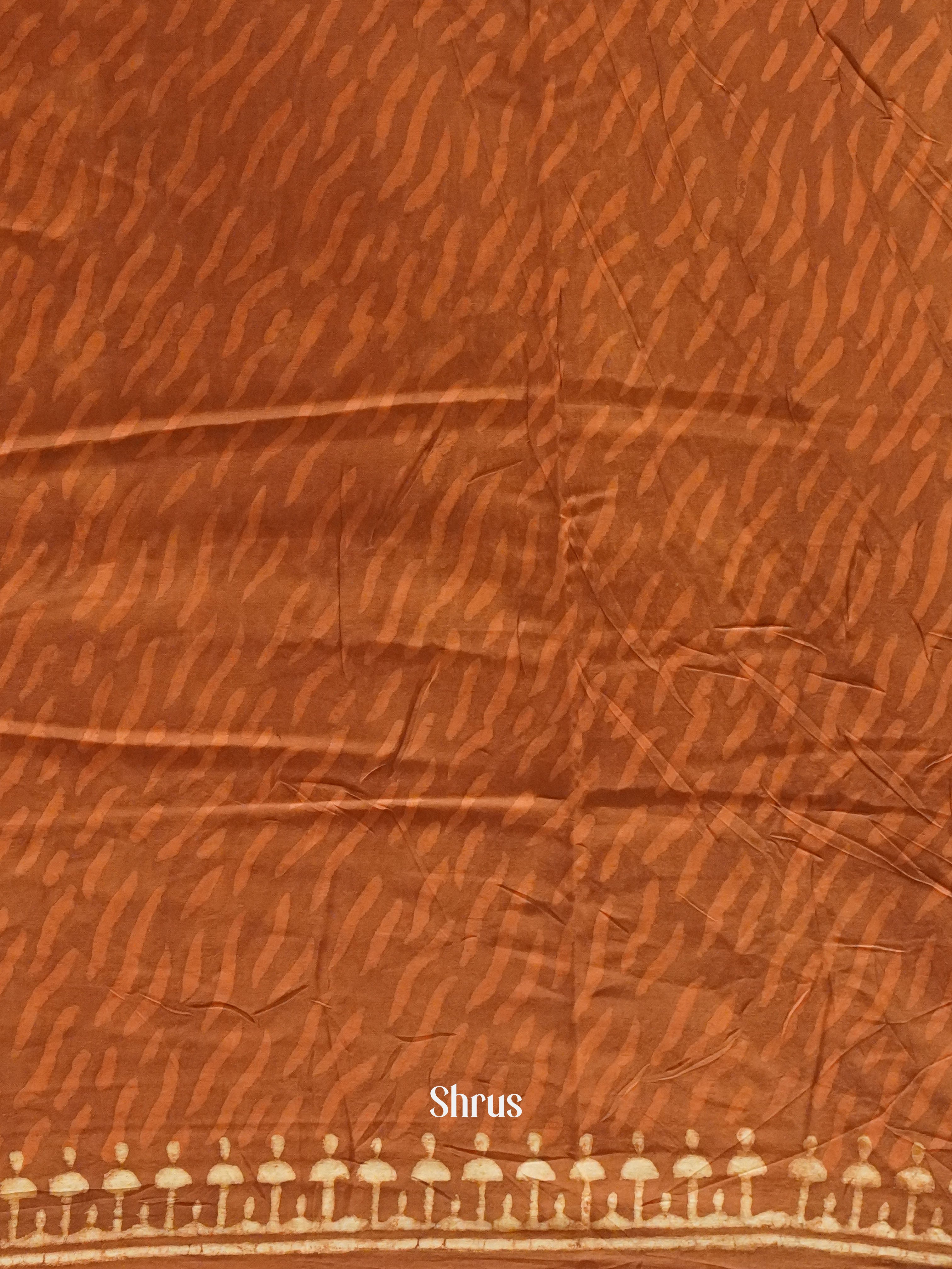 Brown - Jaipur cotton Saree - Shop on ShrusEternity.com