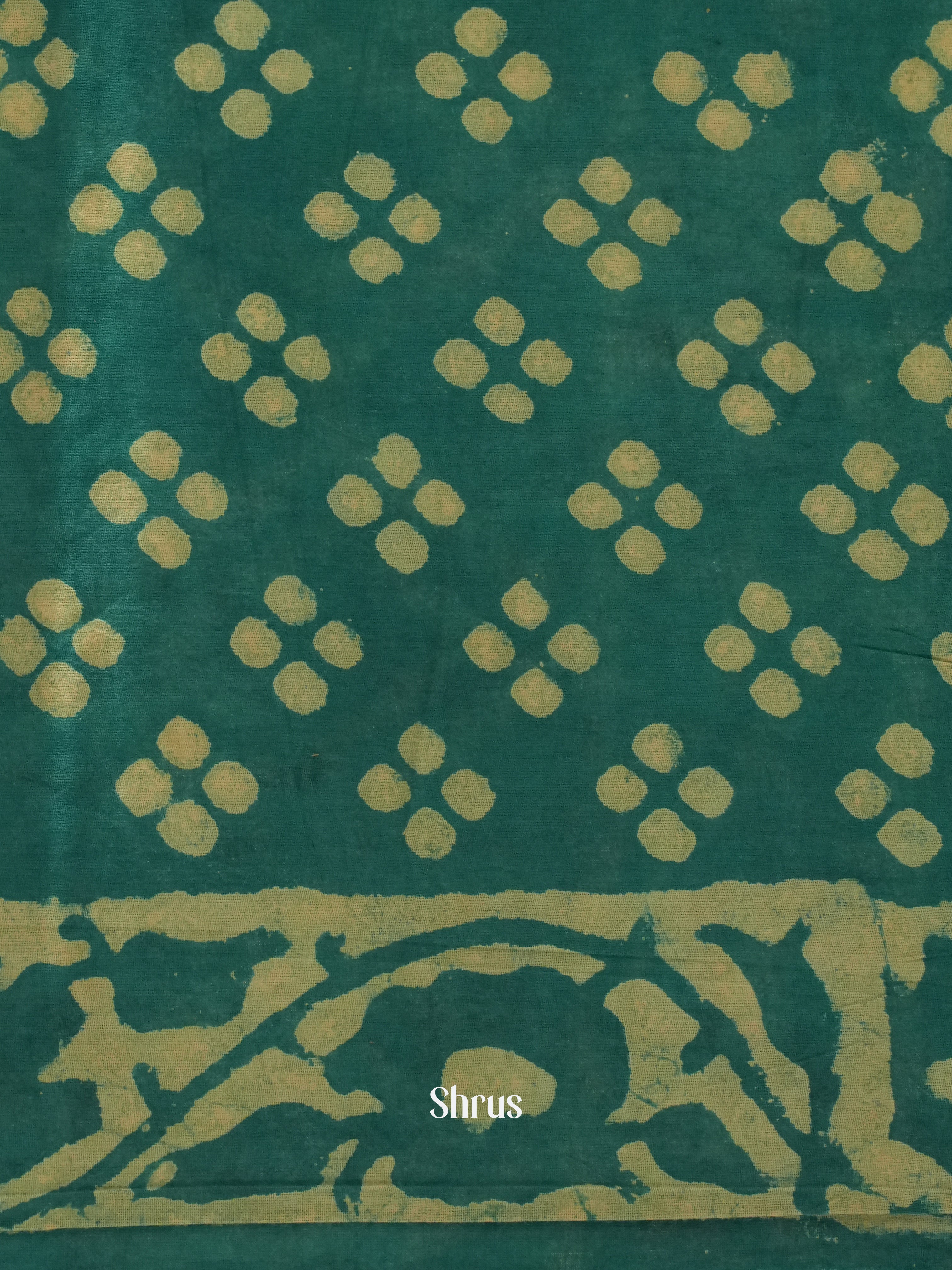 Teal - Jaipur cotton Saree - Shop on ShrusEternity.com