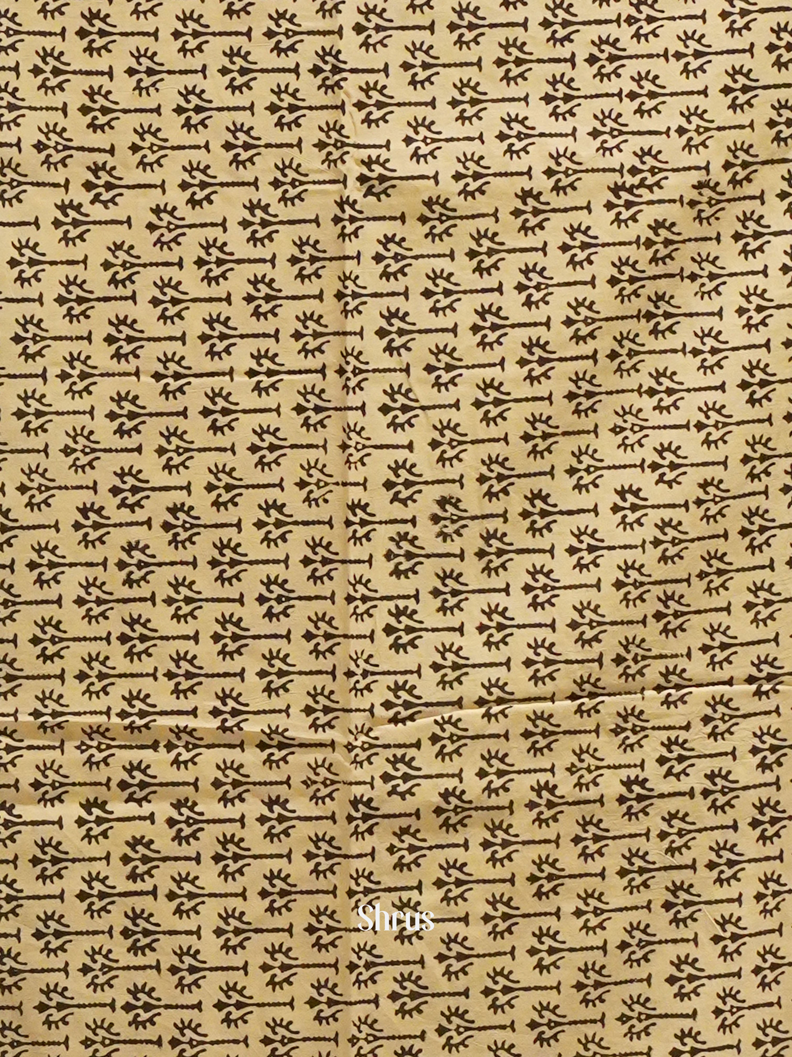 Black & Beige - Jaipur cotton Saree - Shop on ShrusEternity.com