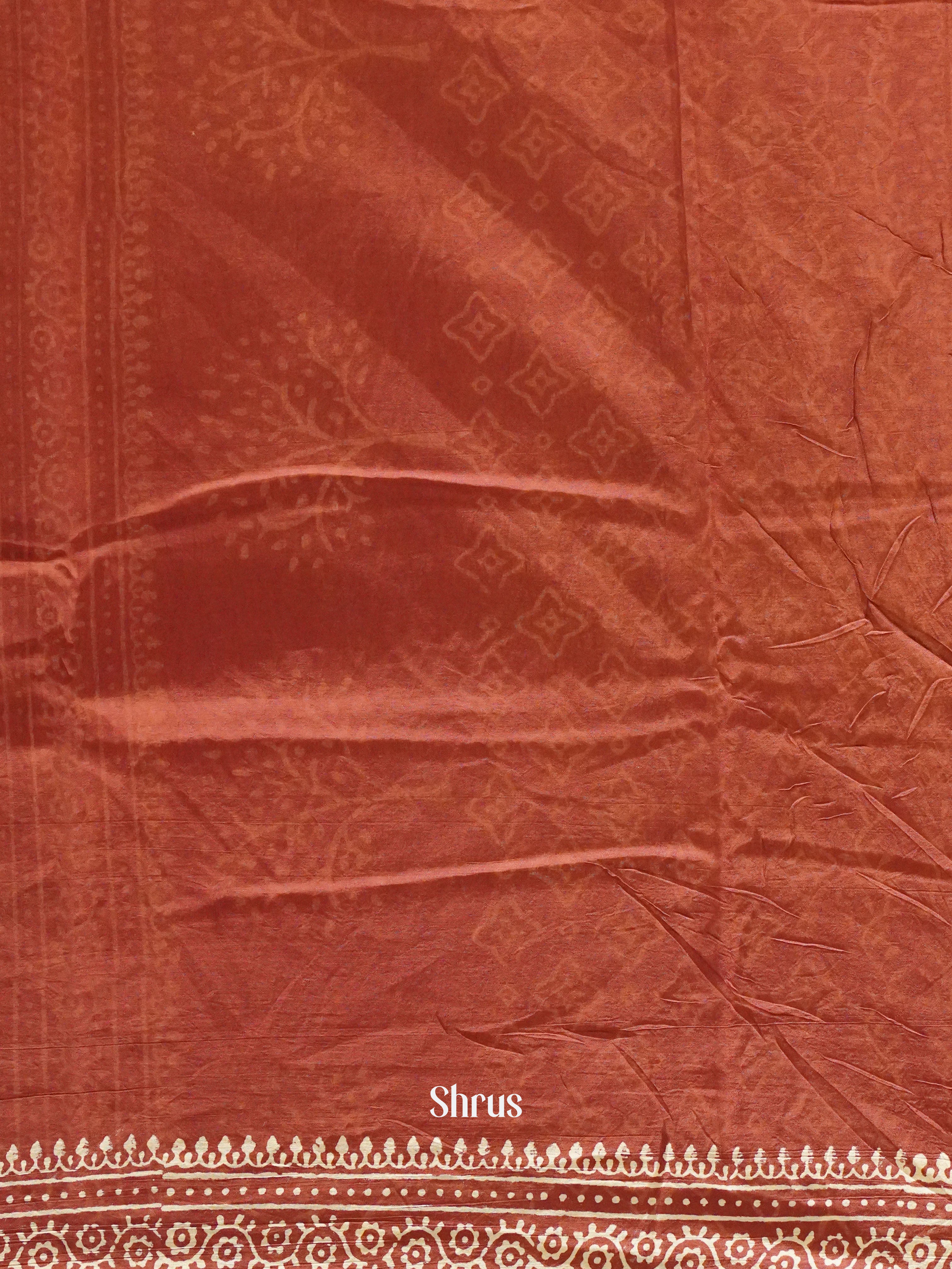 Brown -Jaipur cotton Saree - Shop on ShrusEternity.com