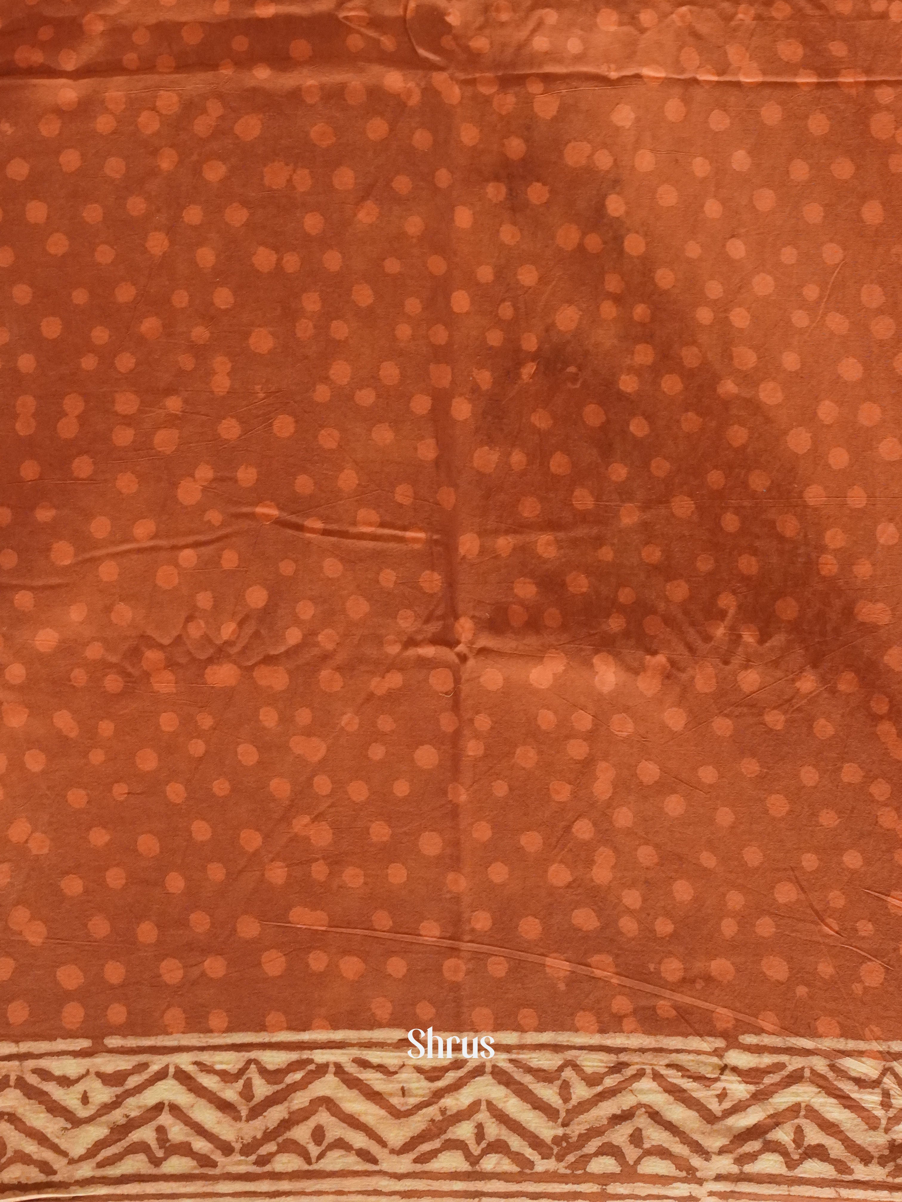 Brown - Jaipur cotton Saree - Shop on ShrusEternity.com