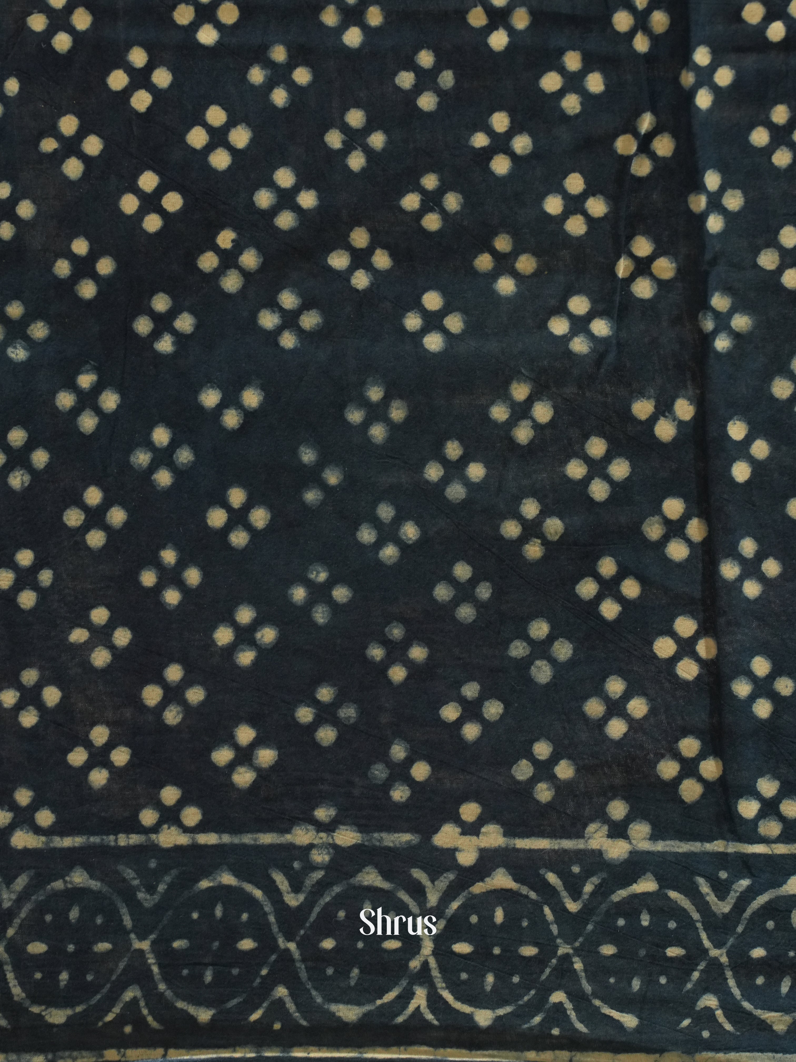 Blue - Jaipur cotton Saree - Shop on ShrusEternity.com