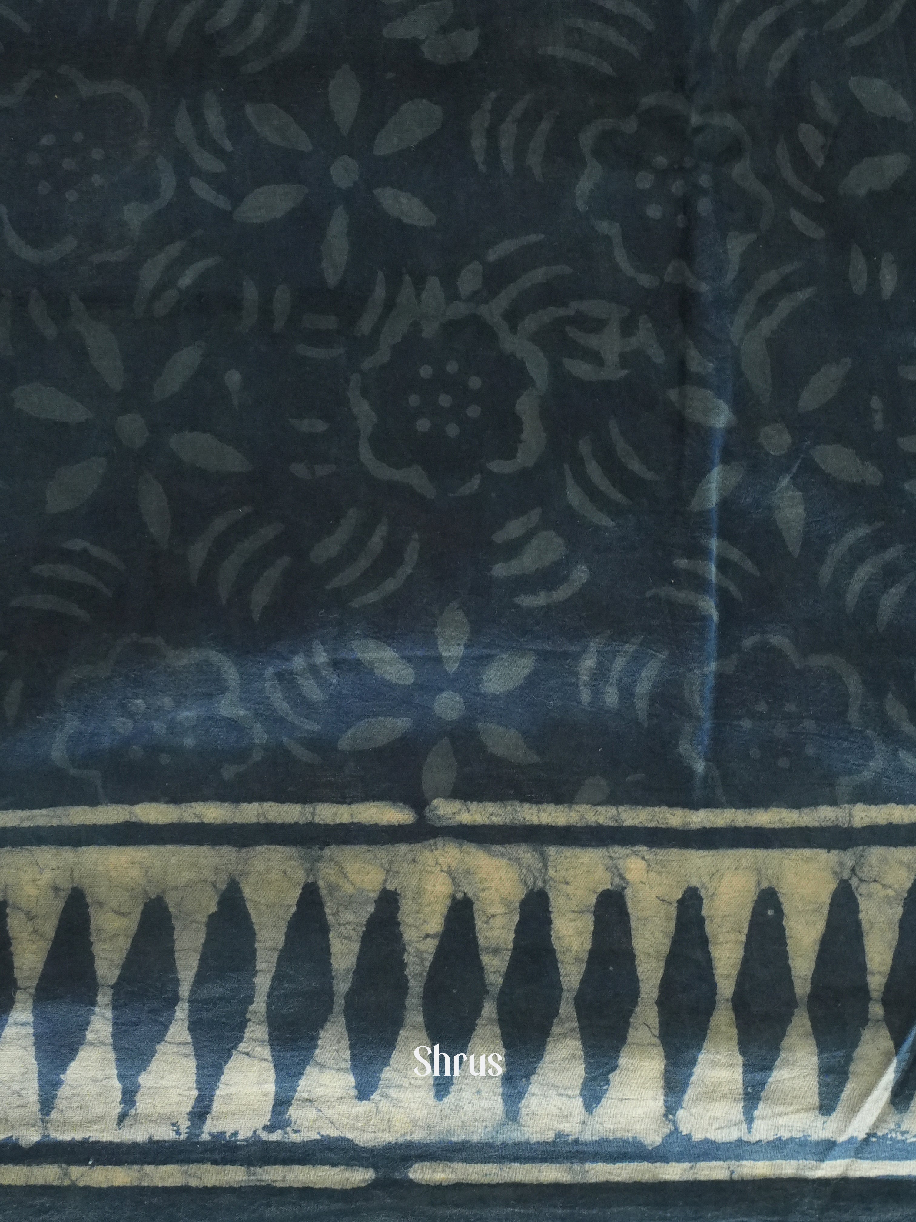 Blue - Jaipur cotton Saree - Shop on ShrusEternity.com