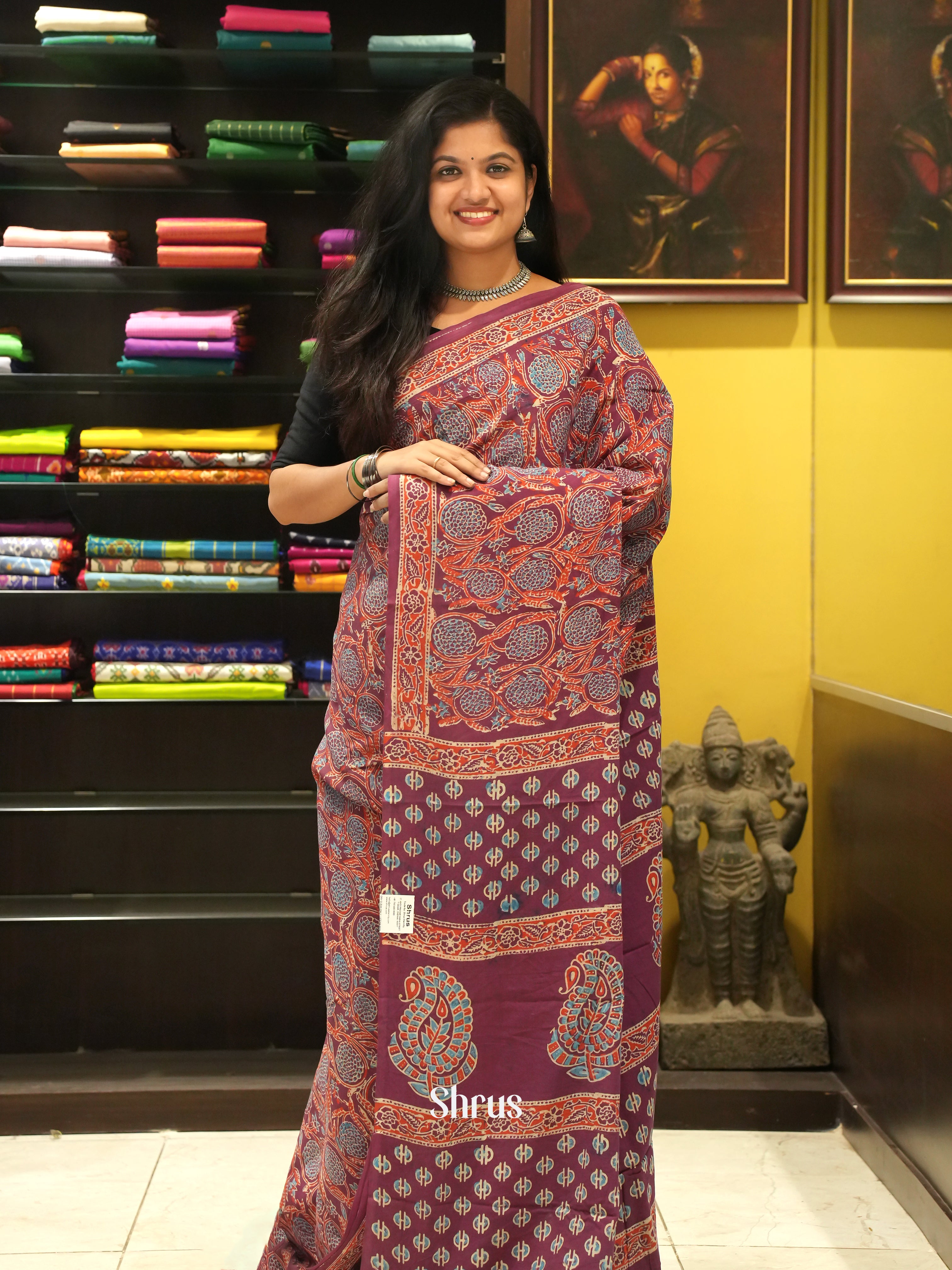 Maroon - Jaipur cotton - Shop on ShrusEternity.com