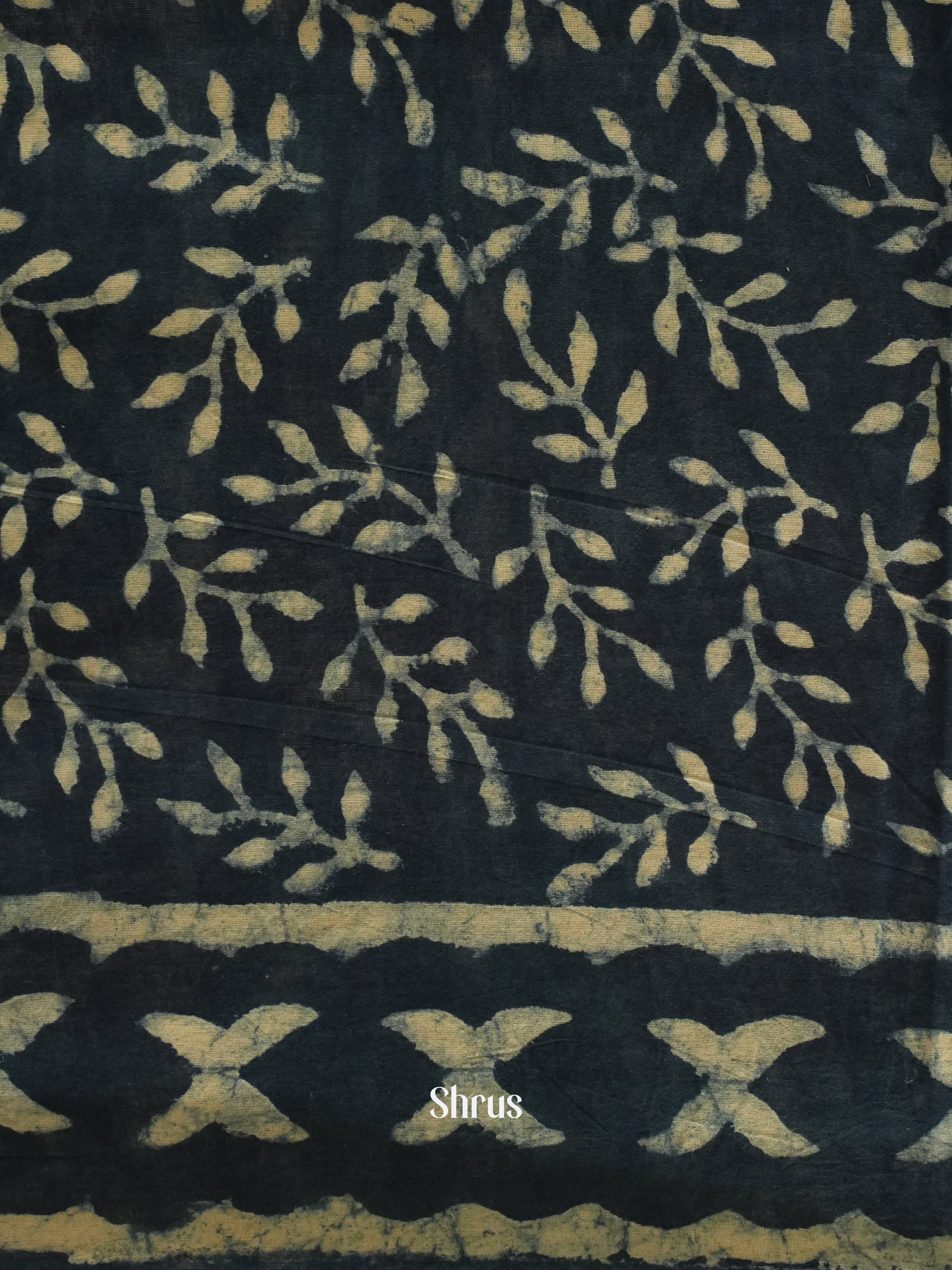 Blue -Jaipur cotton Saree - Shop on ShrusEternity.com