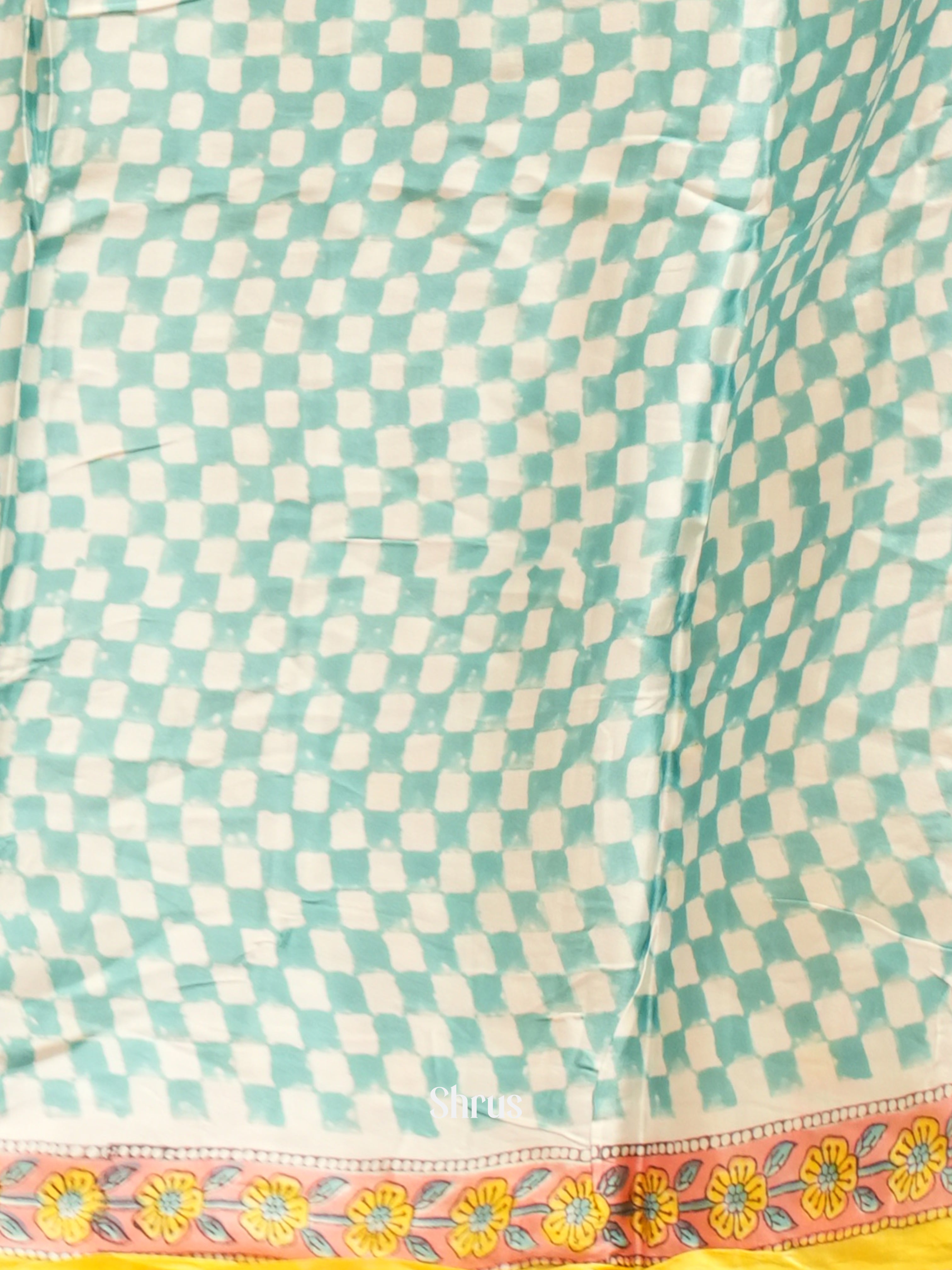 Cream & Yellow - Modal Silk Saree - Shop on ShrusEternity.com