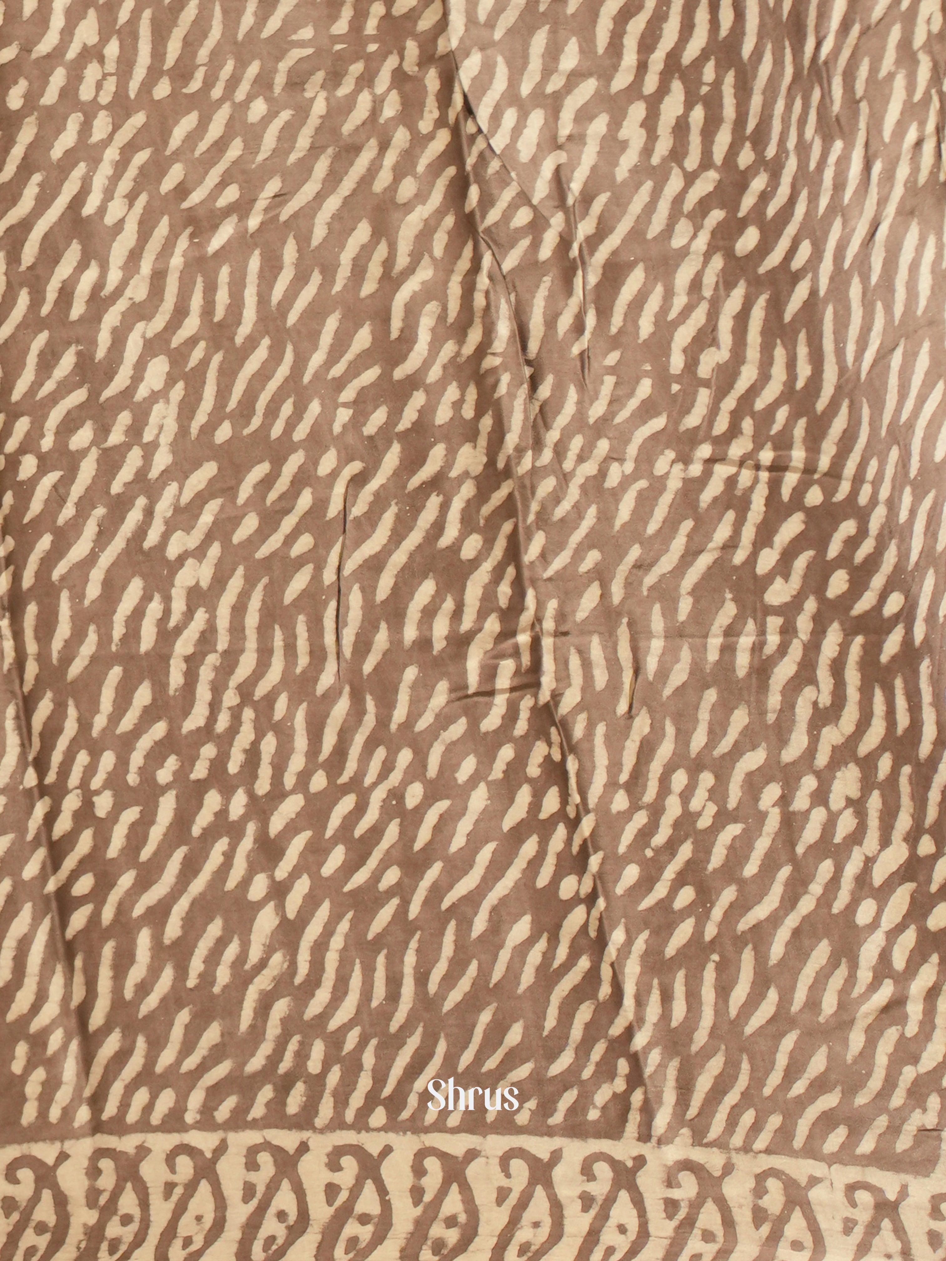 Grey & Cream - Modal Silk Saree - Shop on ShrusEternity.com