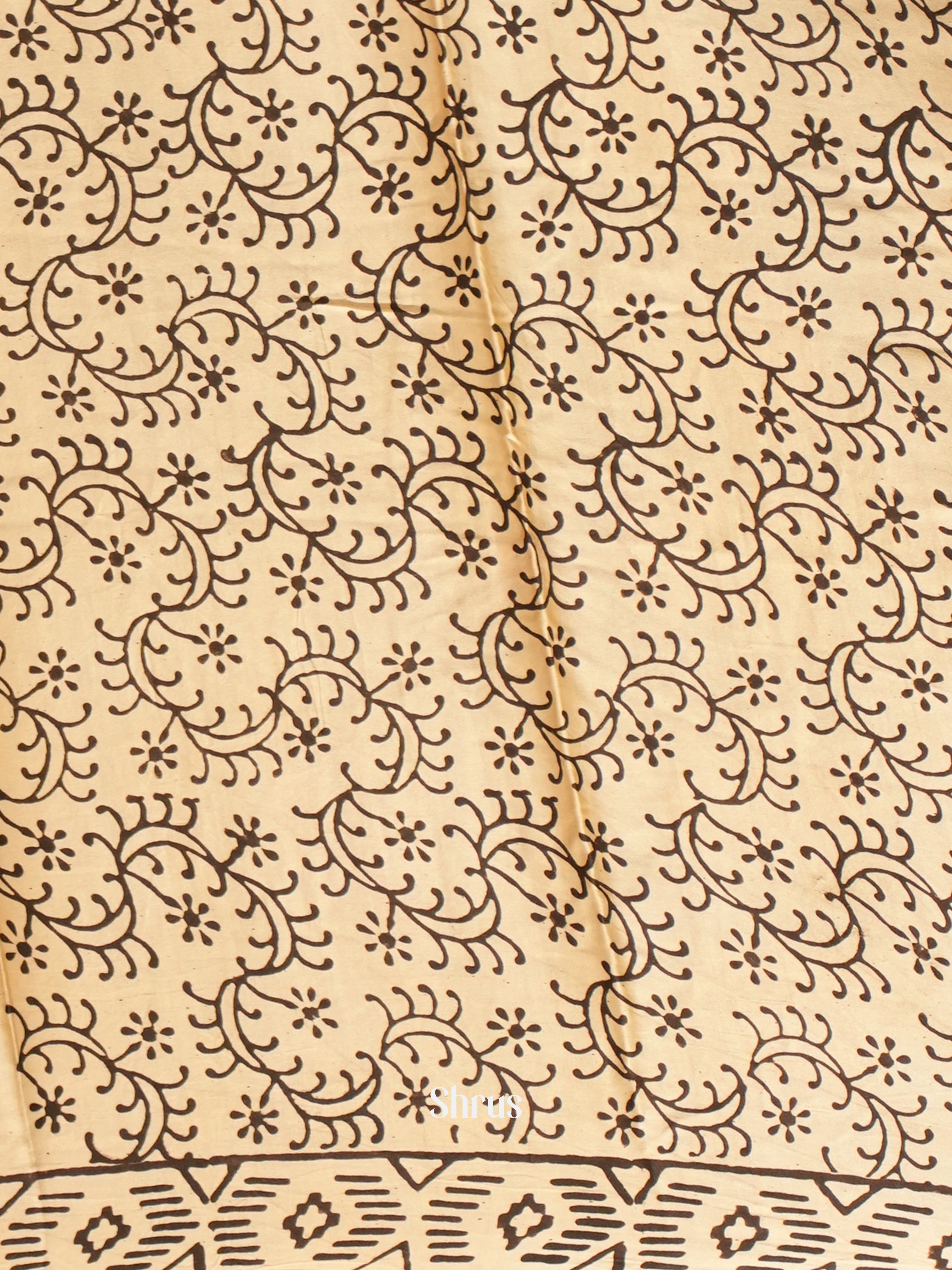 Brown & Cream - Modal Silk Saree - Shop on ShrusEternity.com