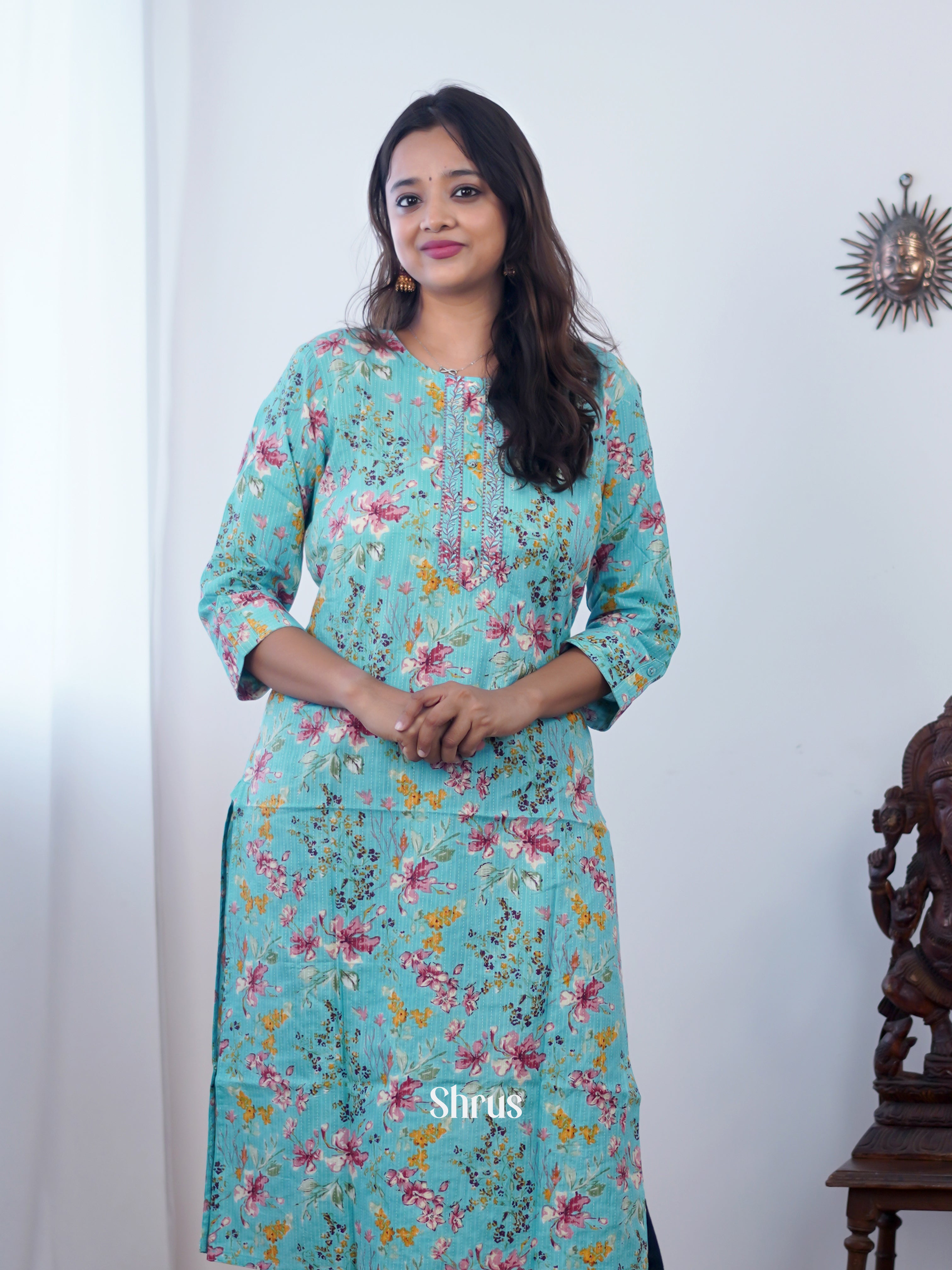 Teal Green - Readymade Kurti - Shop on ShrusEternity.com