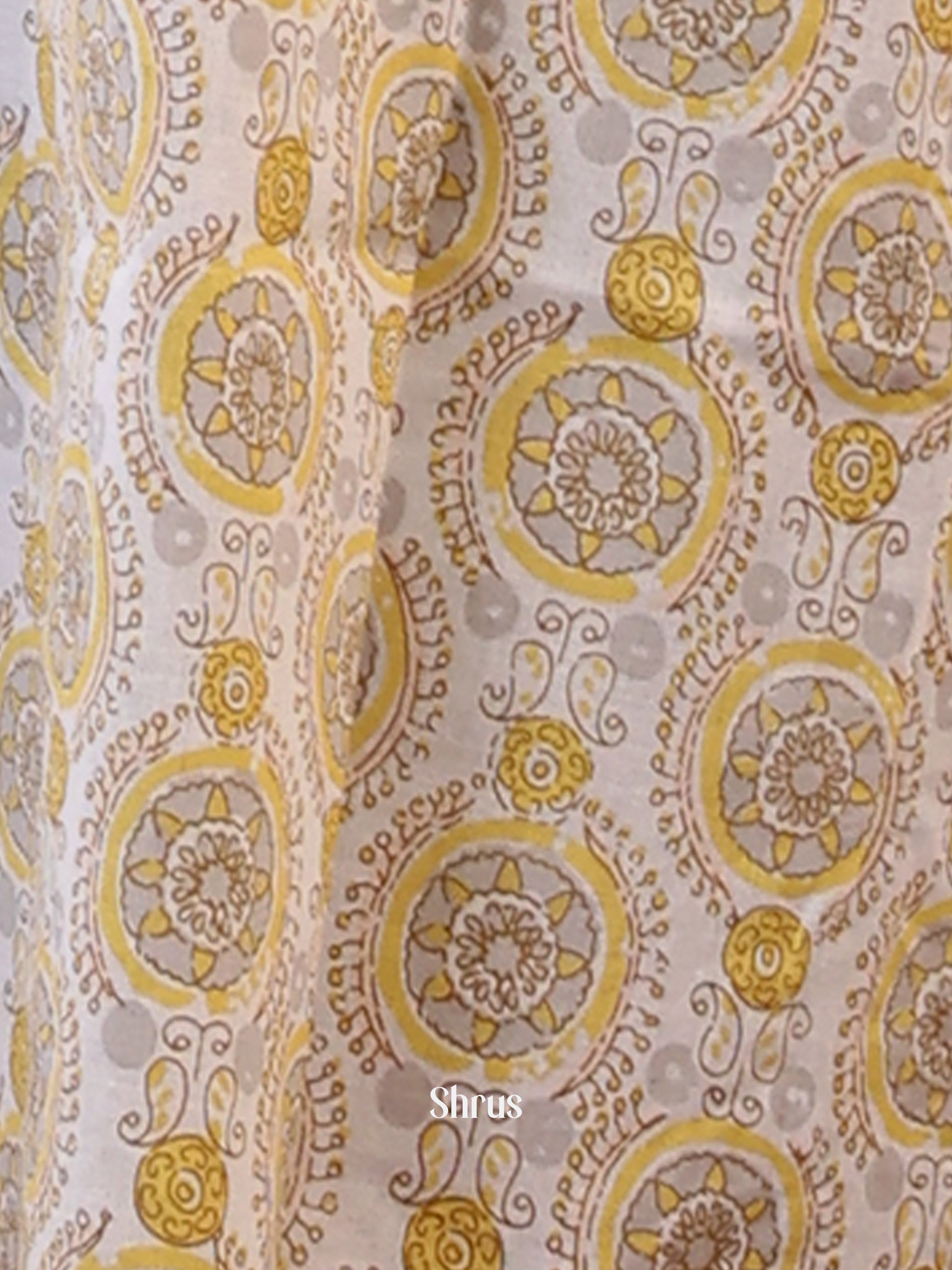 Cream & Yellow - Readymade Kurti - Shop on ShrusEternity.com