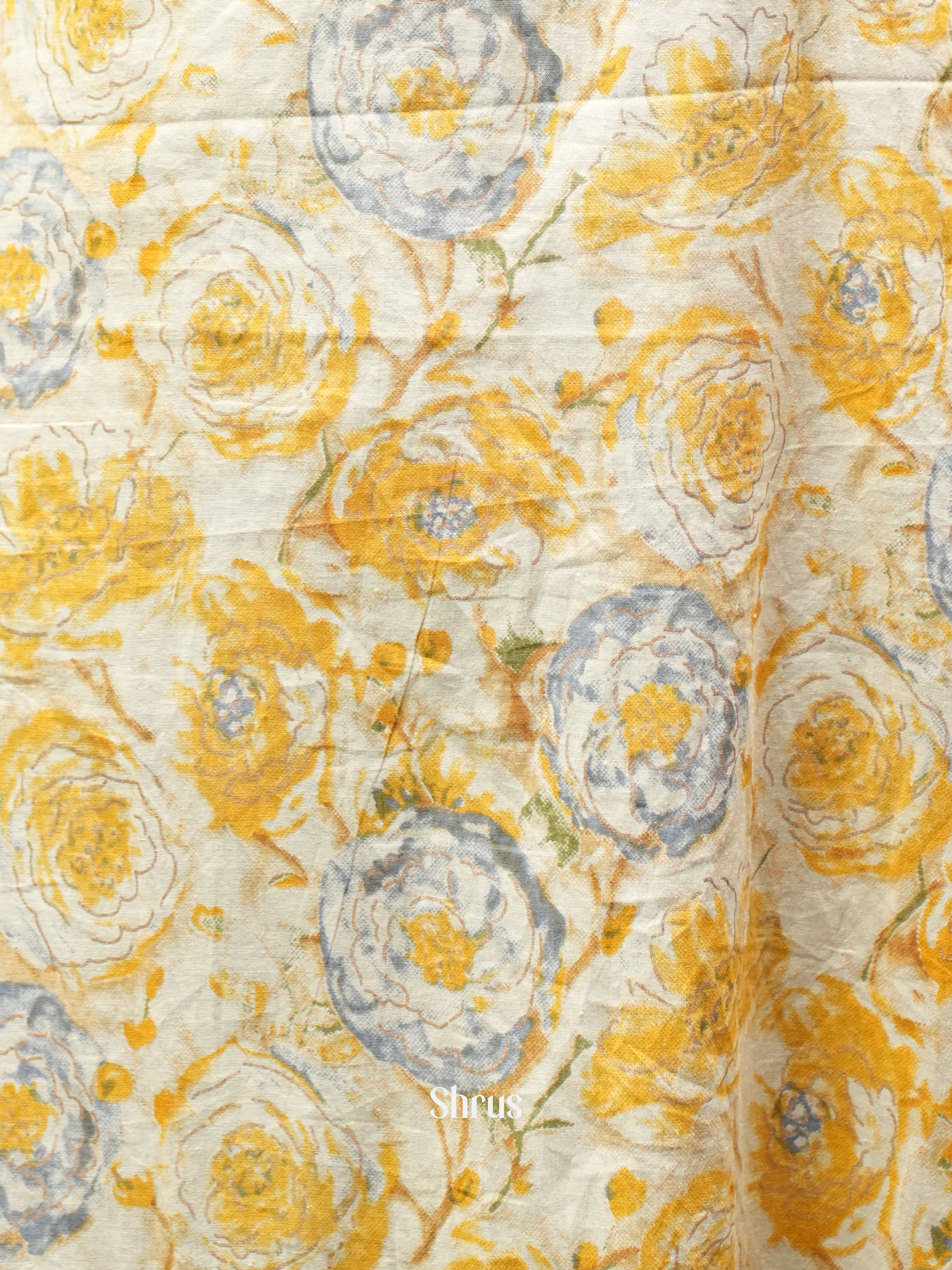 Cream & Yellow - Readymade Kurti - Shop on ShrusEternity.com