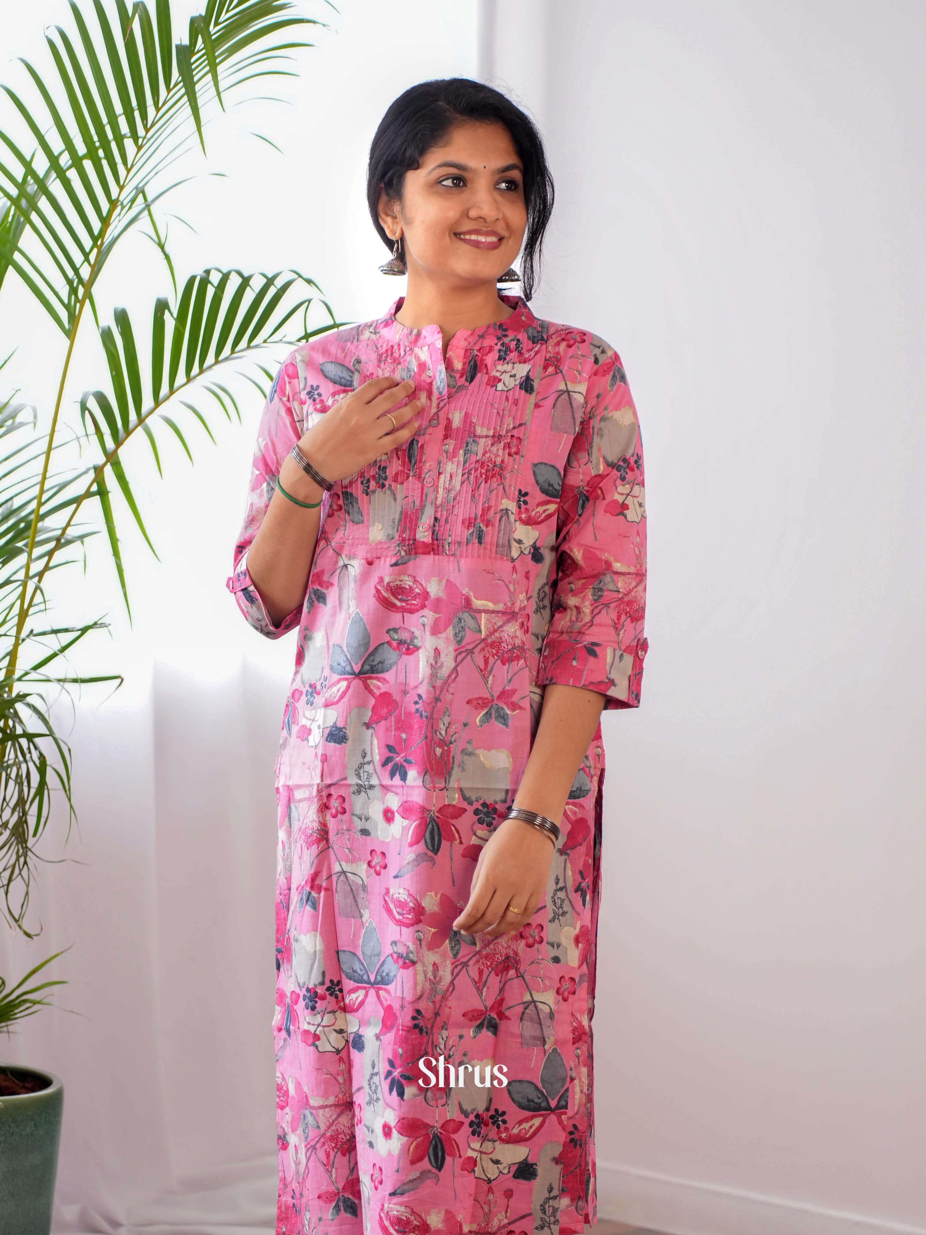 Pink - Readymade Kurti - Shop on ShrusEternity.com