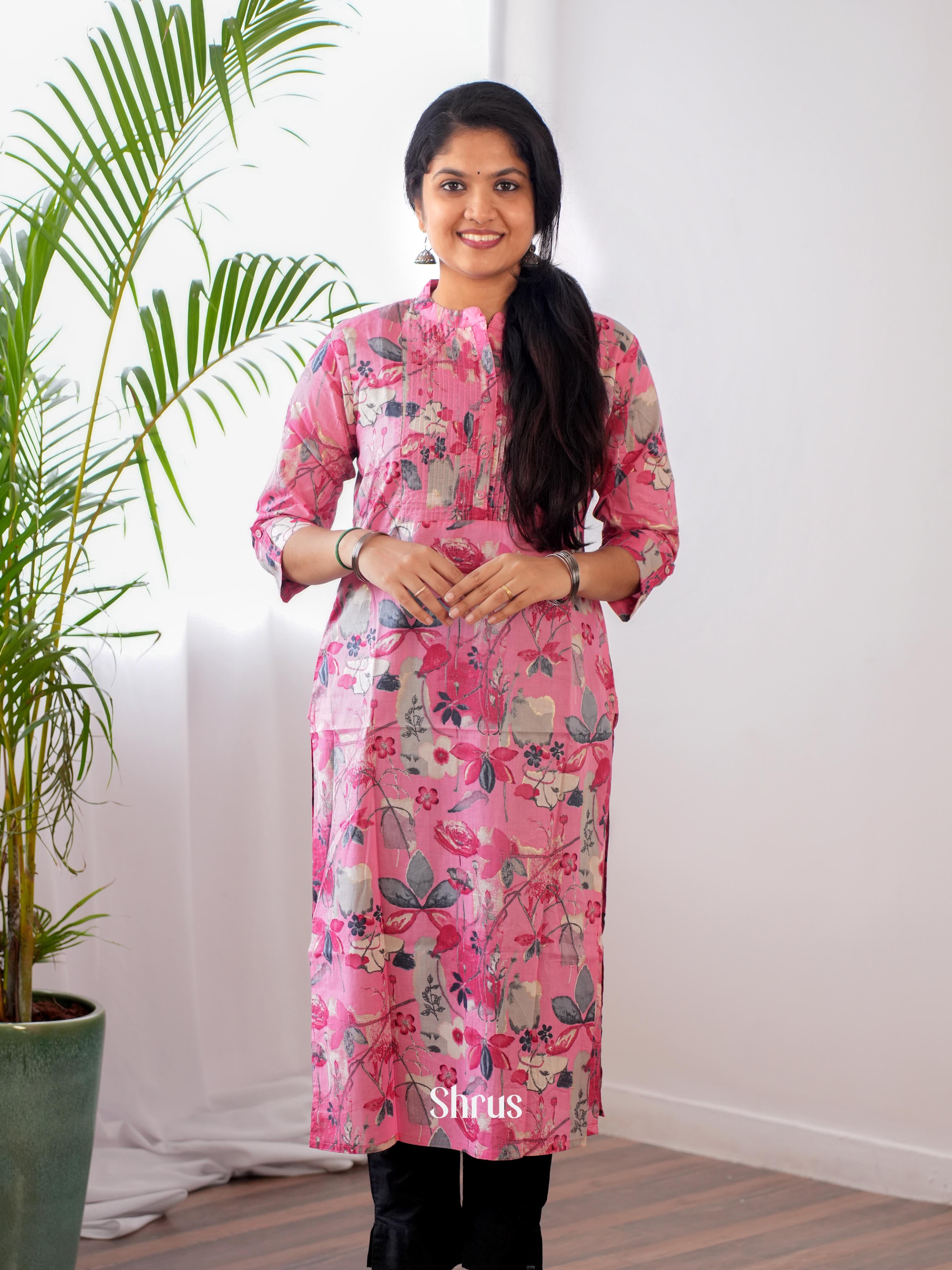 Pink - Readymade Kurti - Shop on ShrusEternity.com