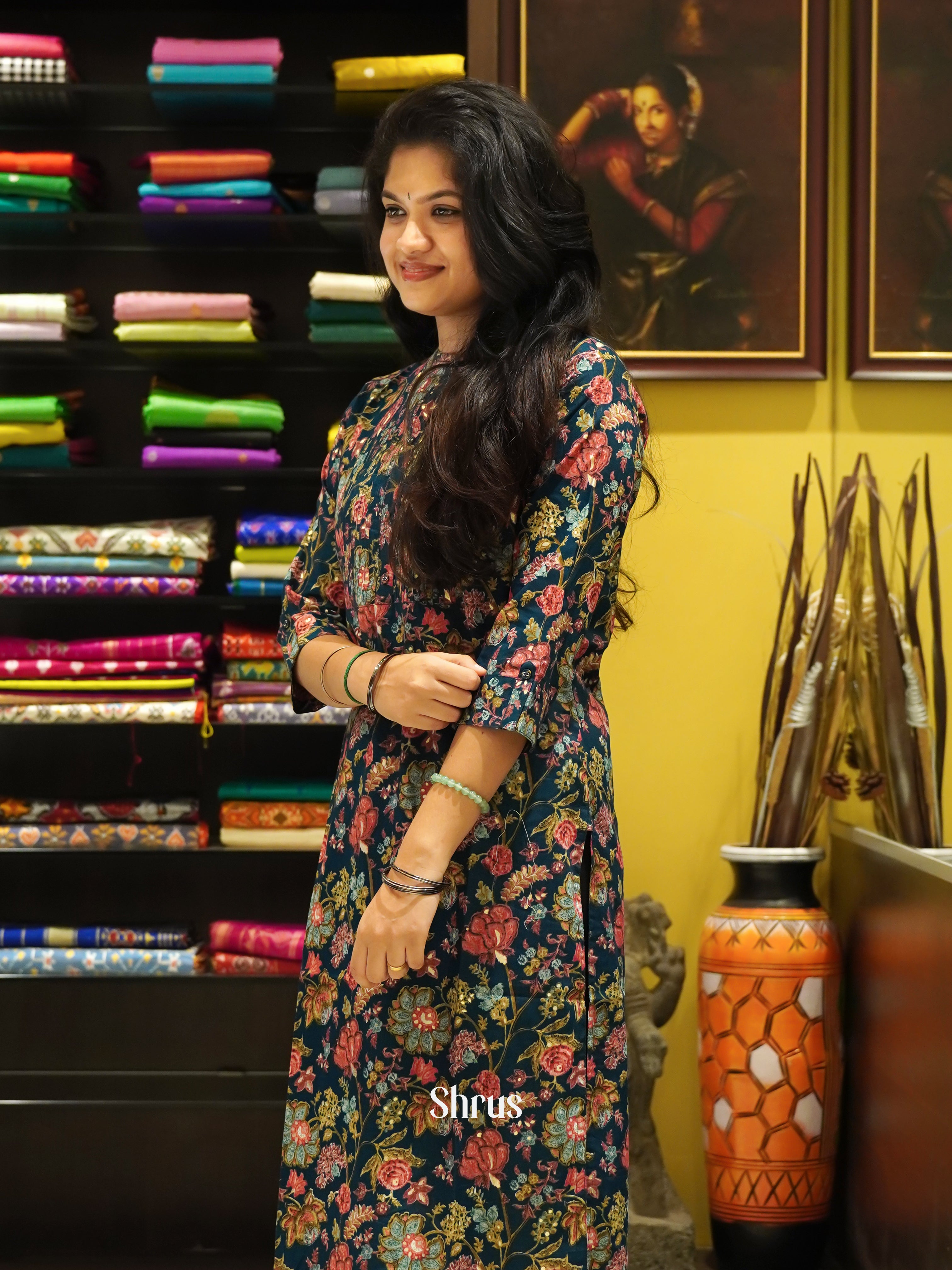 Blue - Readymade Kurti - Shop on ShrusEternity.com