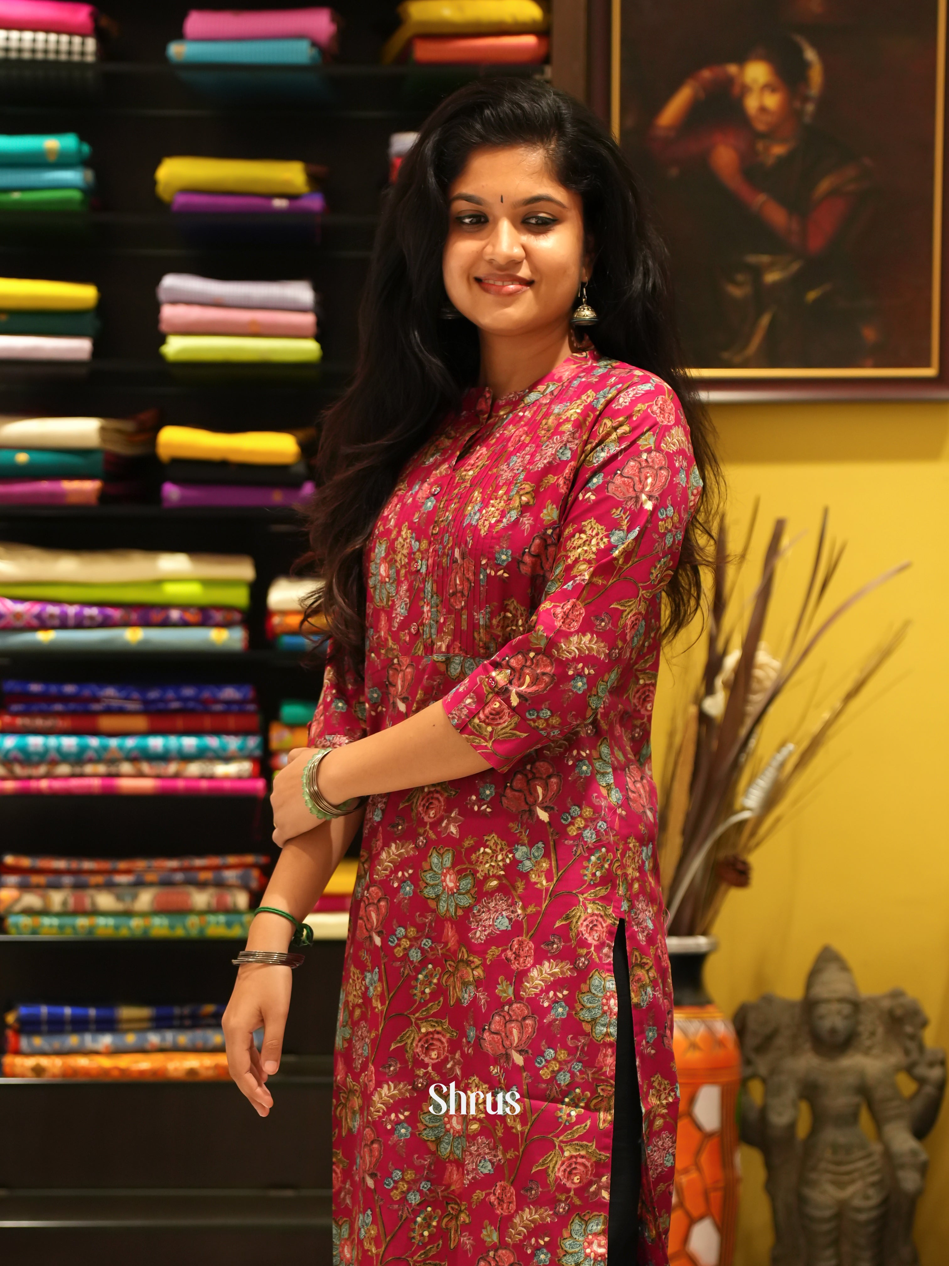 Maroon- Readymade Kurti - Shop on ShrusEternity.com