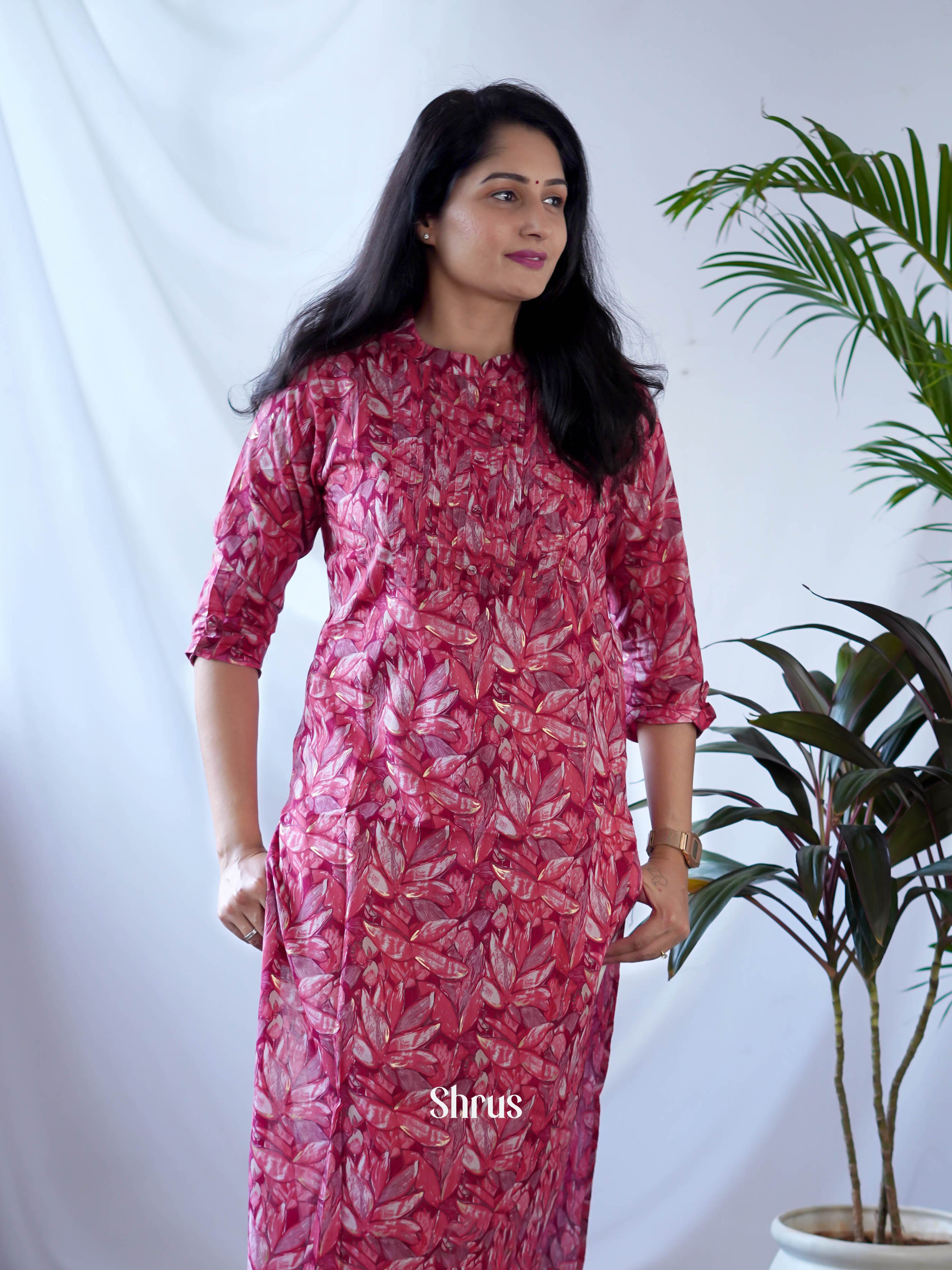 Orange & Red - Readymade Kurti - Shop on ShrusEternity.com