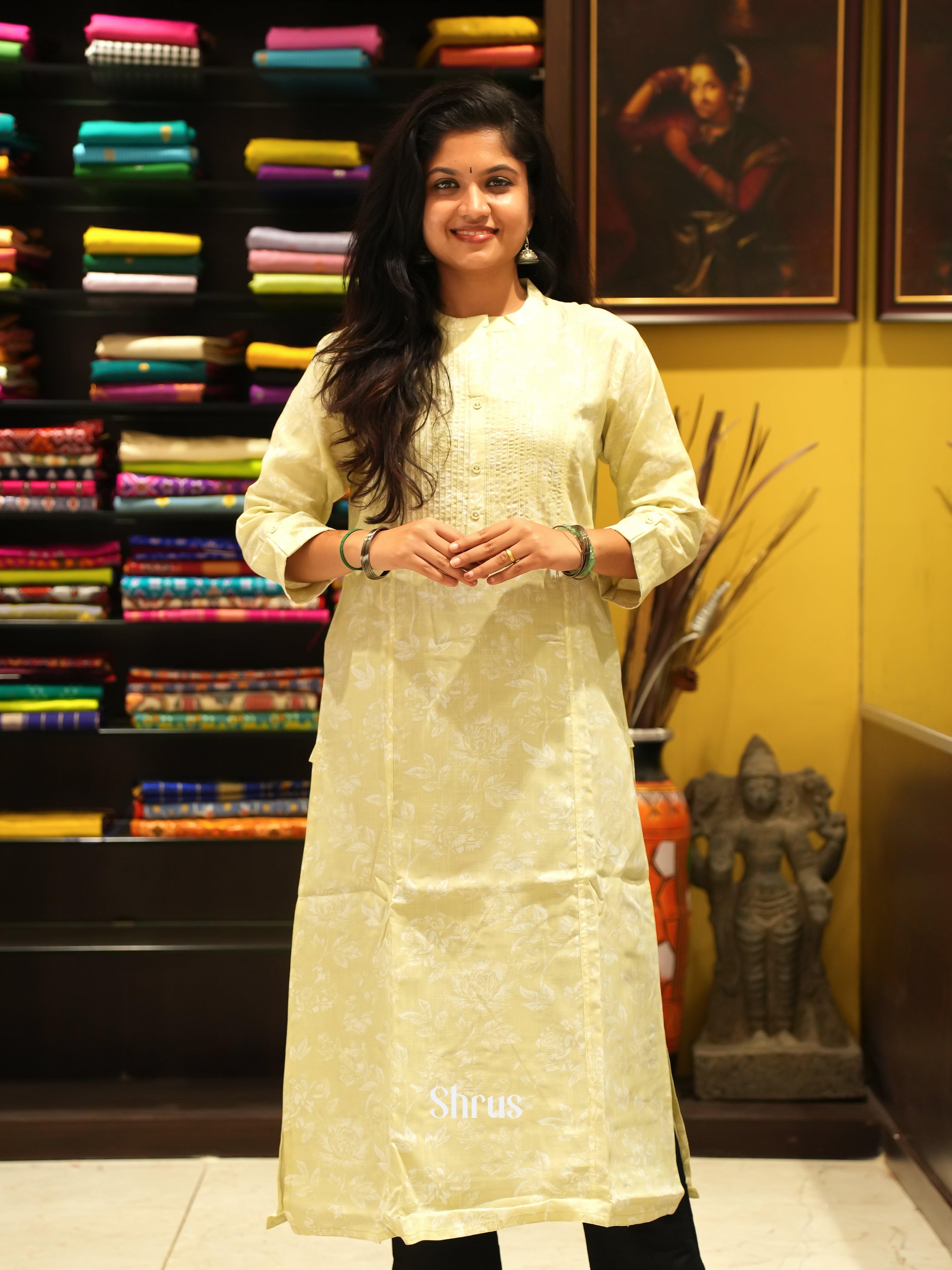 Light Yellow - Readymade Kurti - Shop on ShrusEternity.com