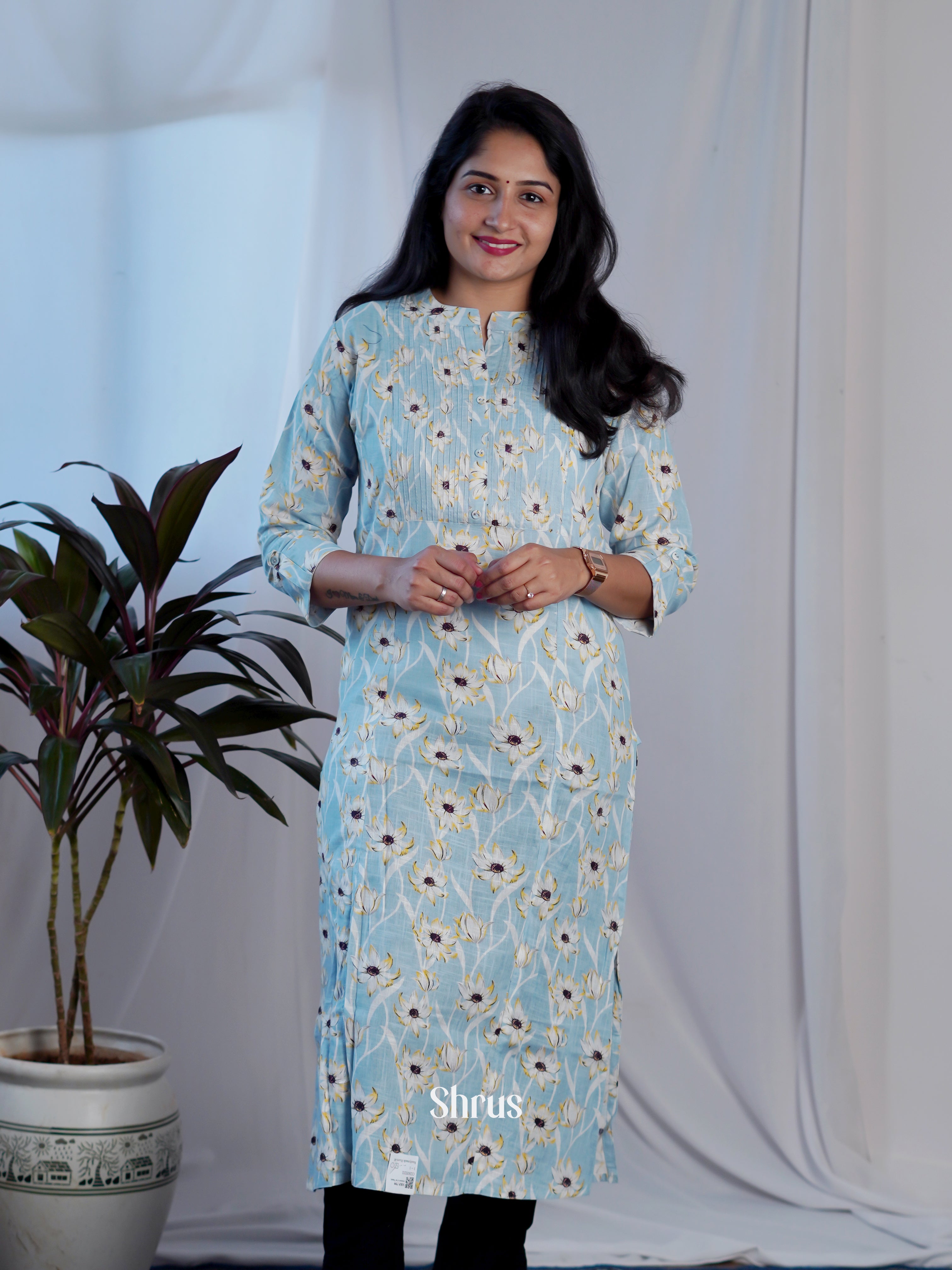 Grey - Readymade Kurti - Shop on ShrusEternity.com