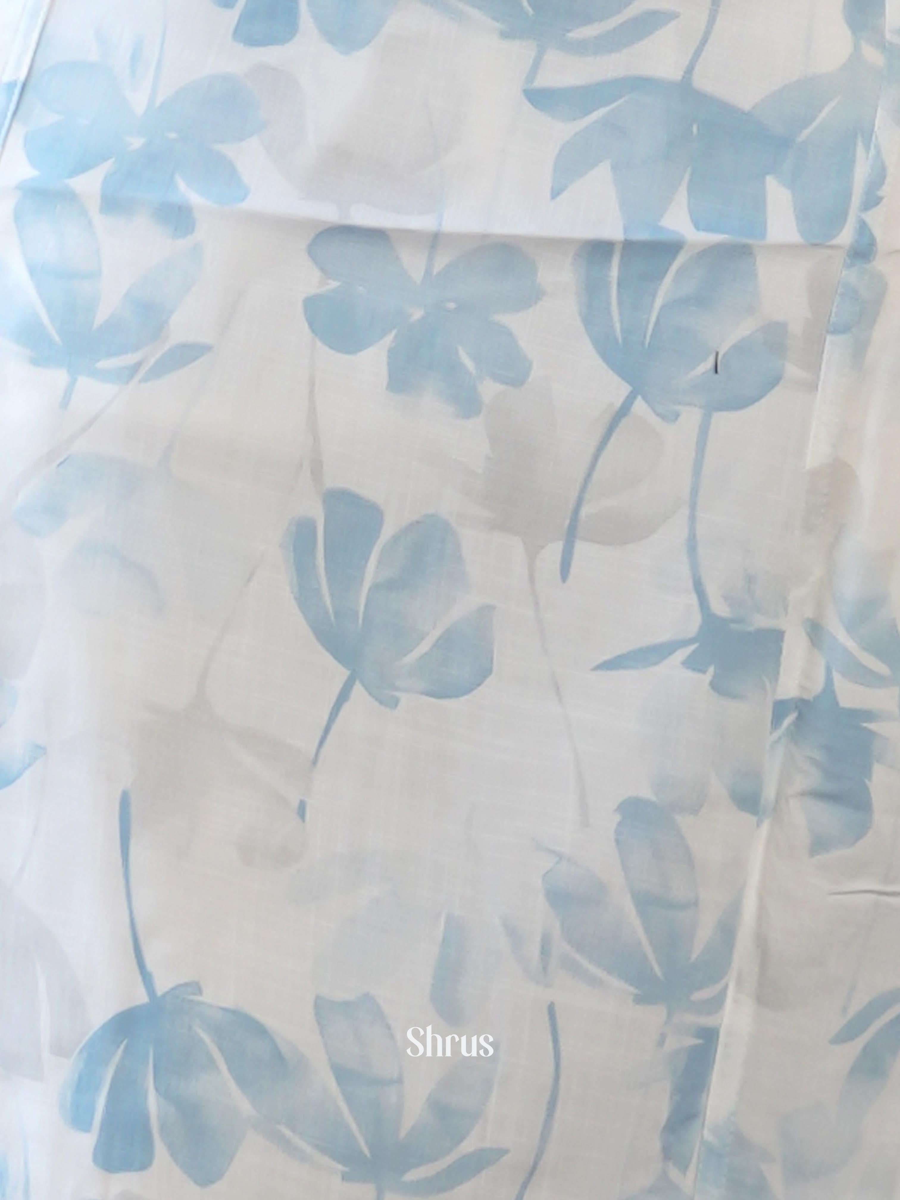 Cream & Blue - Readymade Kurti - Shop on ShrusEternity.com