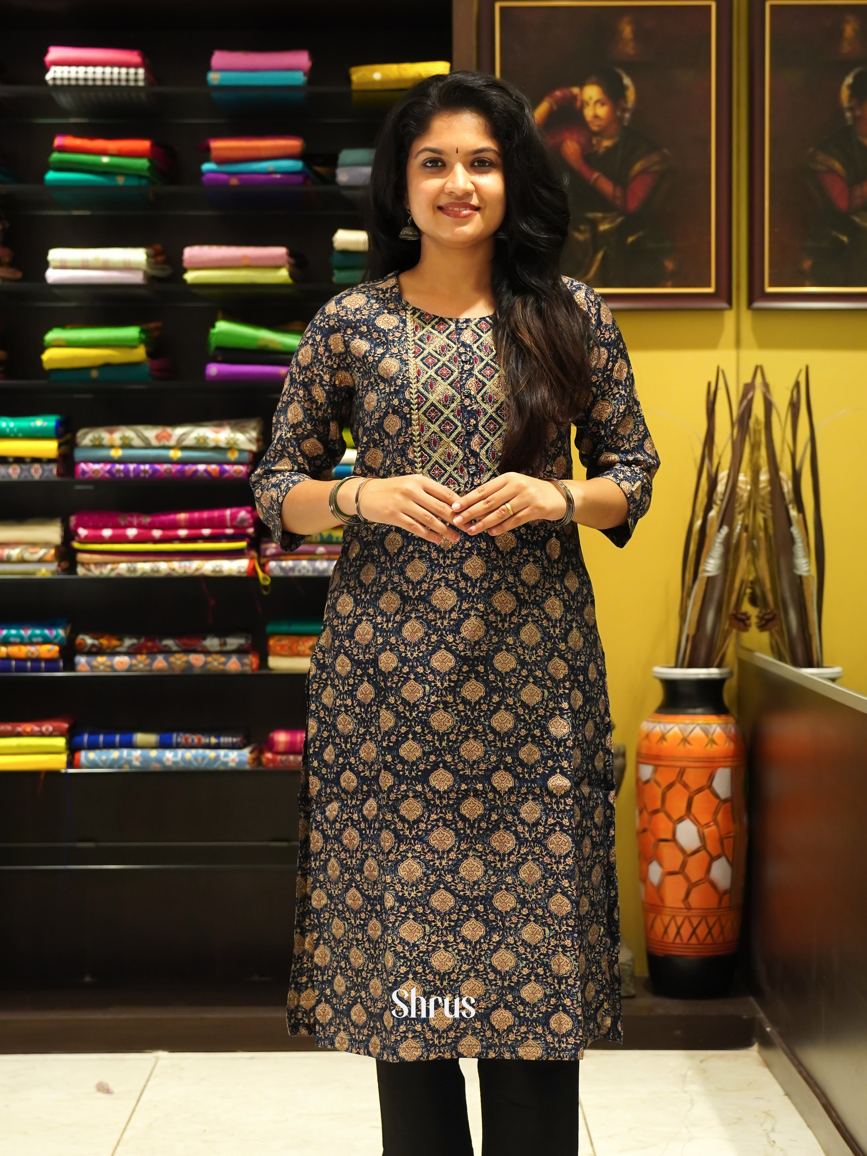 Blue - Readymade Kurti - Shop on ShrusEternity.com
