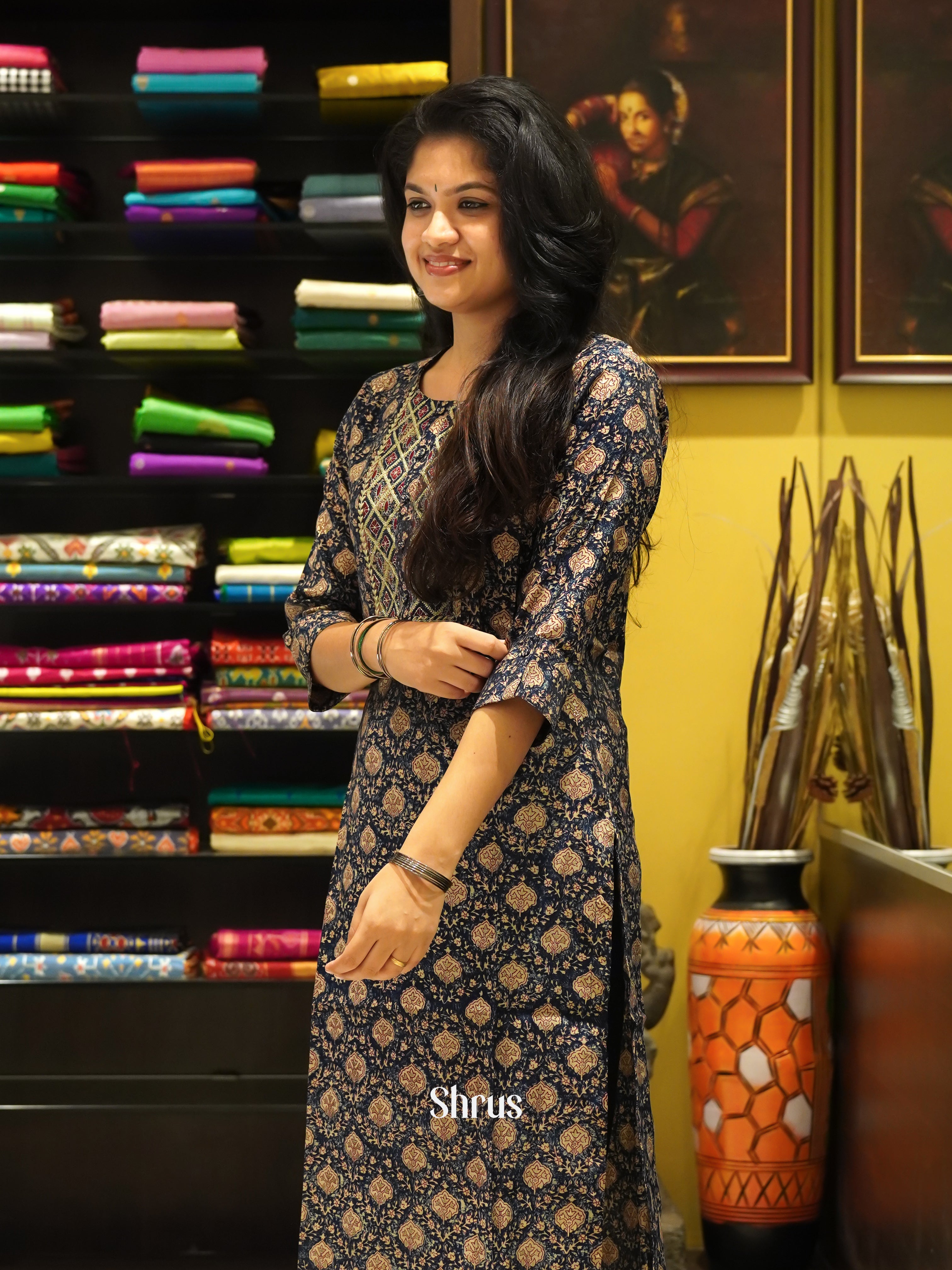 Blue - Readymade Kurti - Shop on ShrusEternity.com