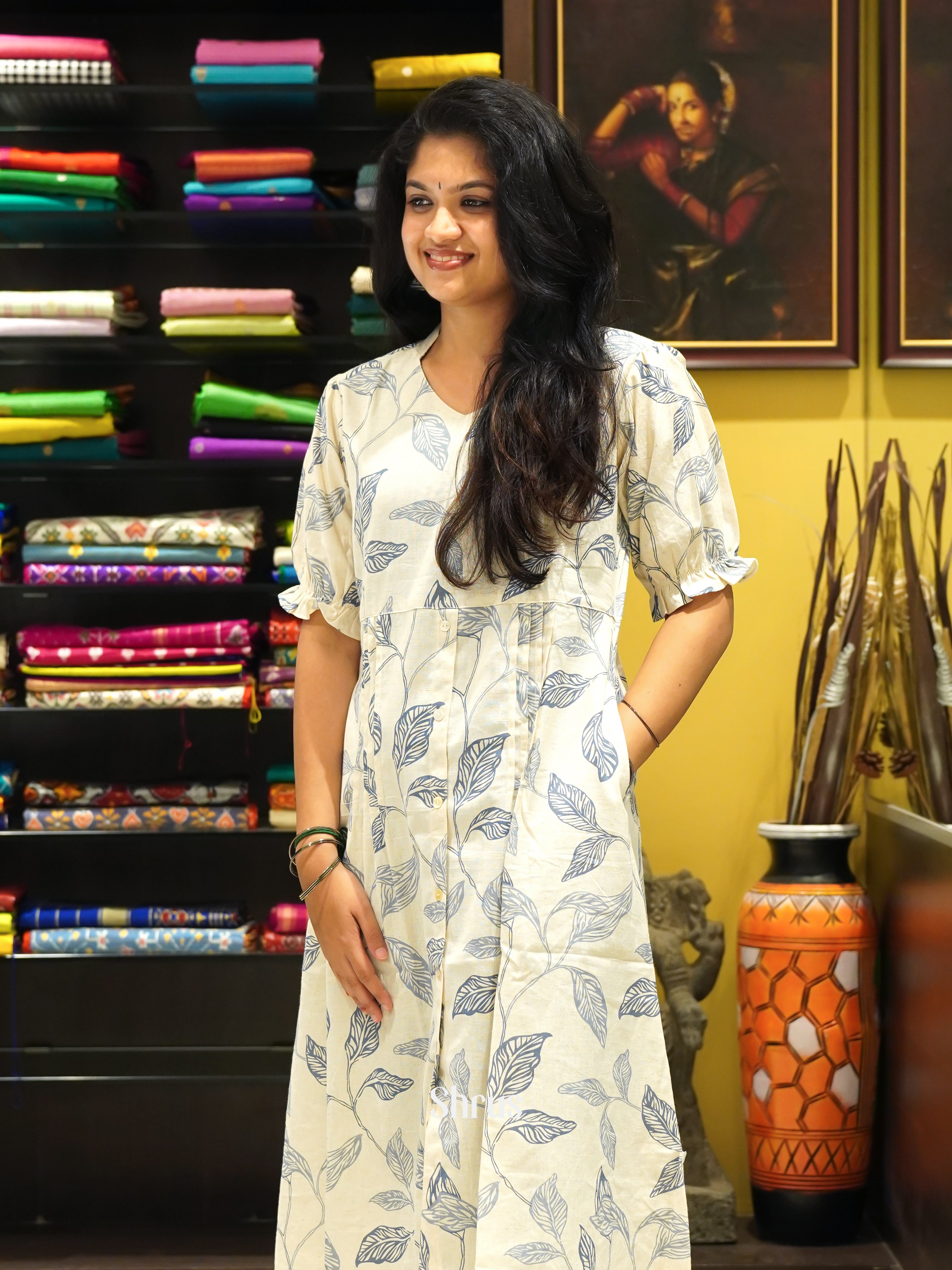 White & Blue - Readymade Kurti - Shop on ShrusEternity.com