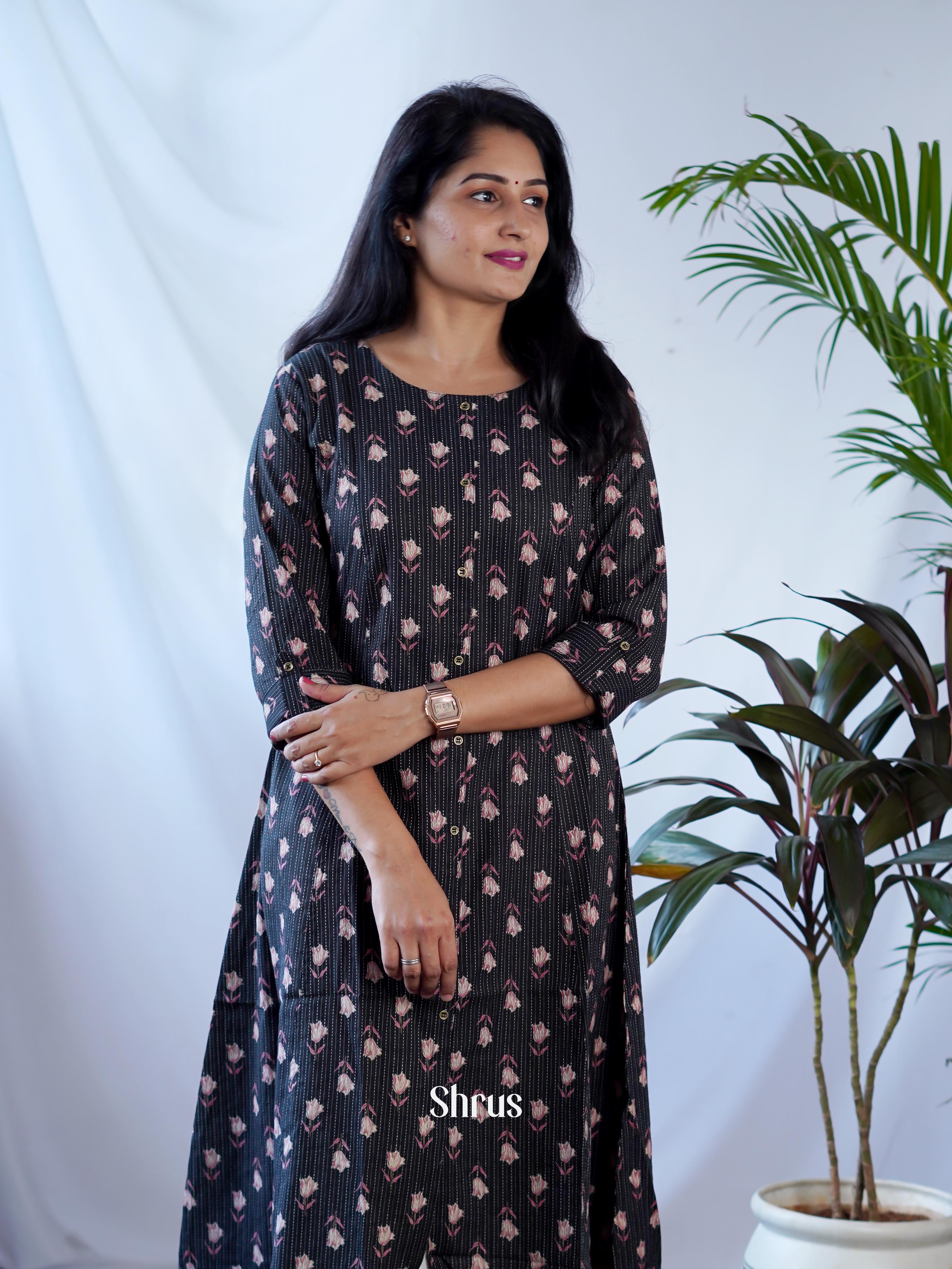 Black - Readymade Kurti - Shop on ShrusEternity.com