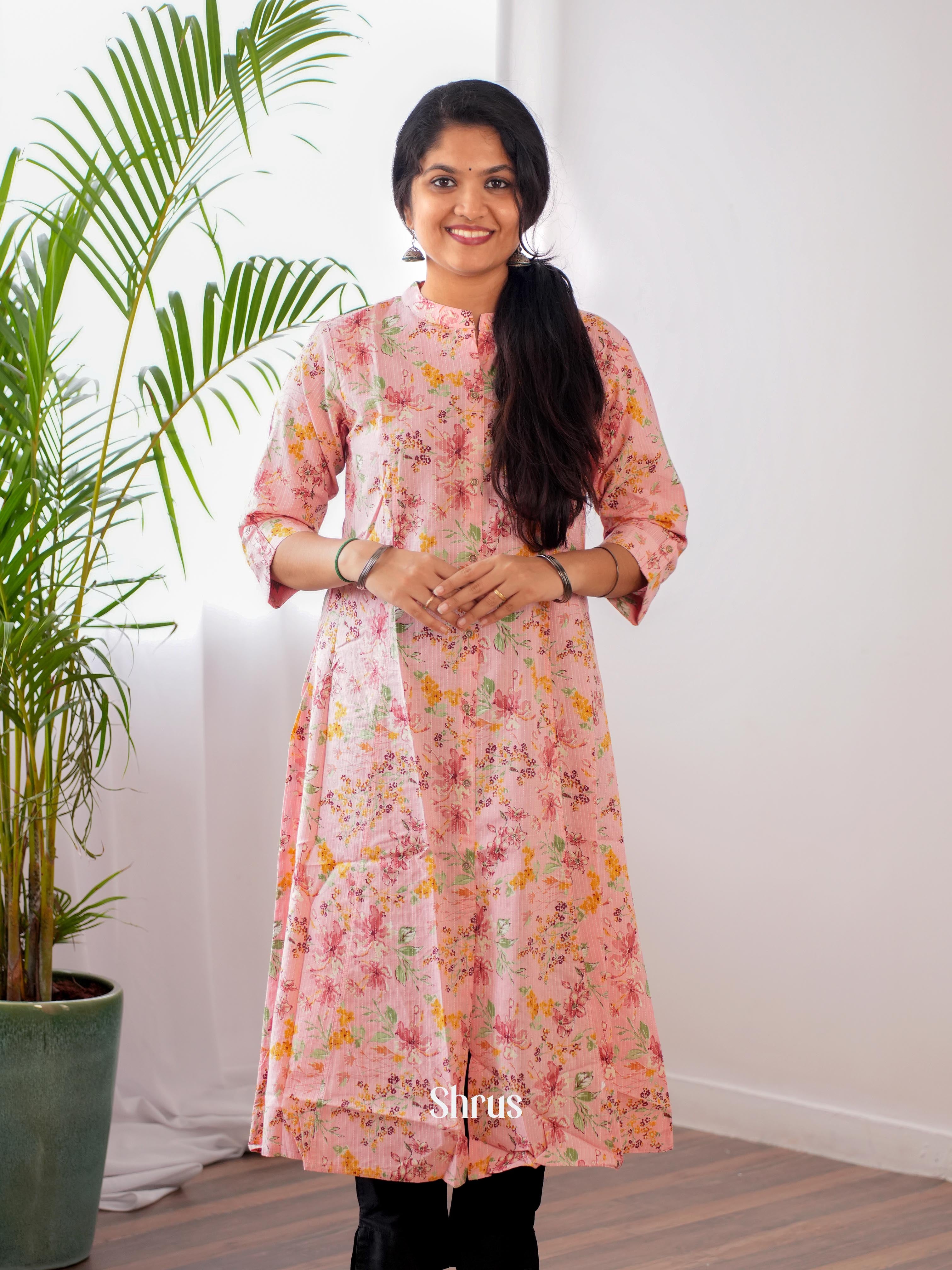 Pink - Readymade kurti - Shop on ShrusEternity.com