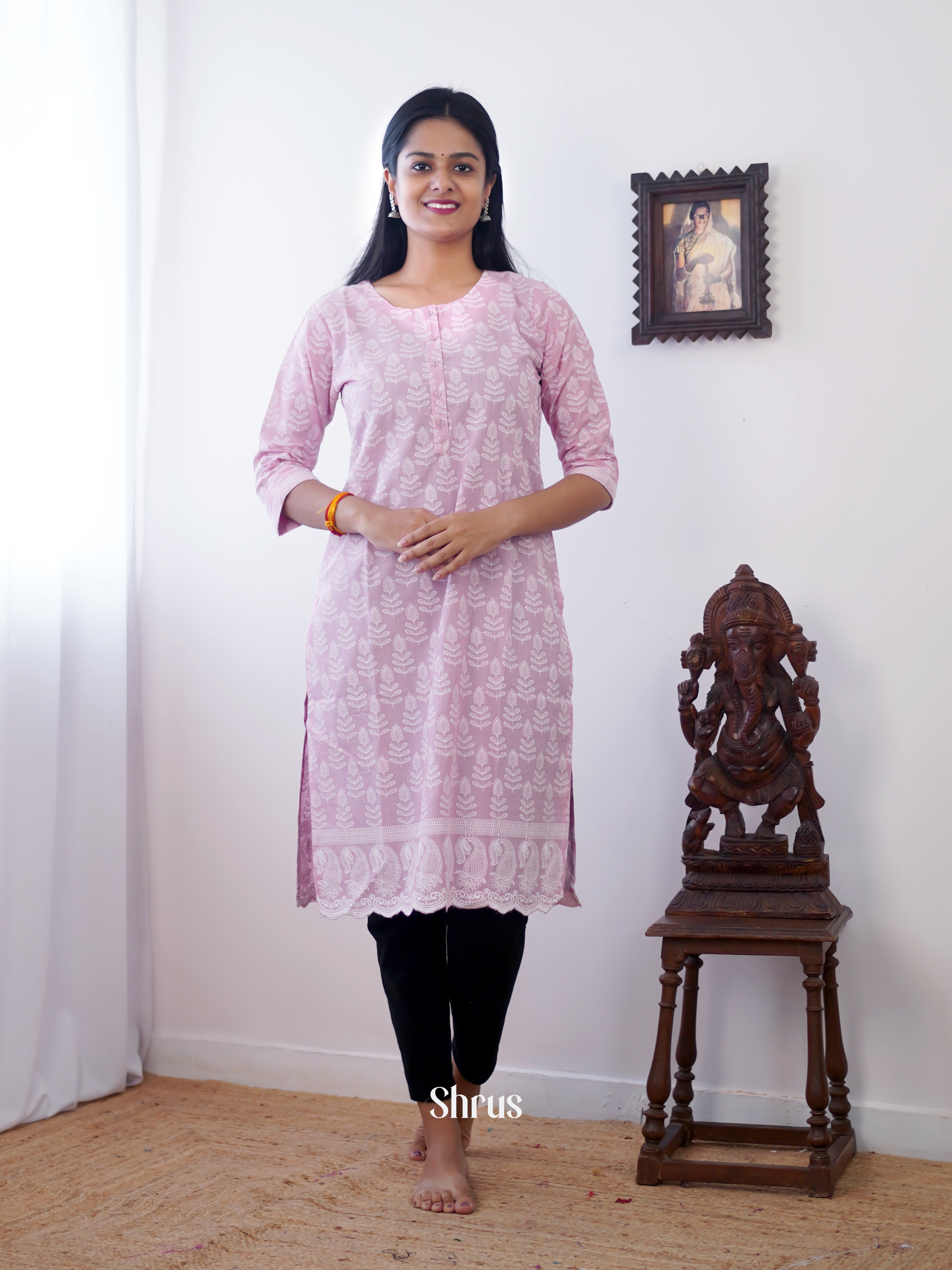 Pink - Readymade Kurti - Shop on ShrusEternity.com
