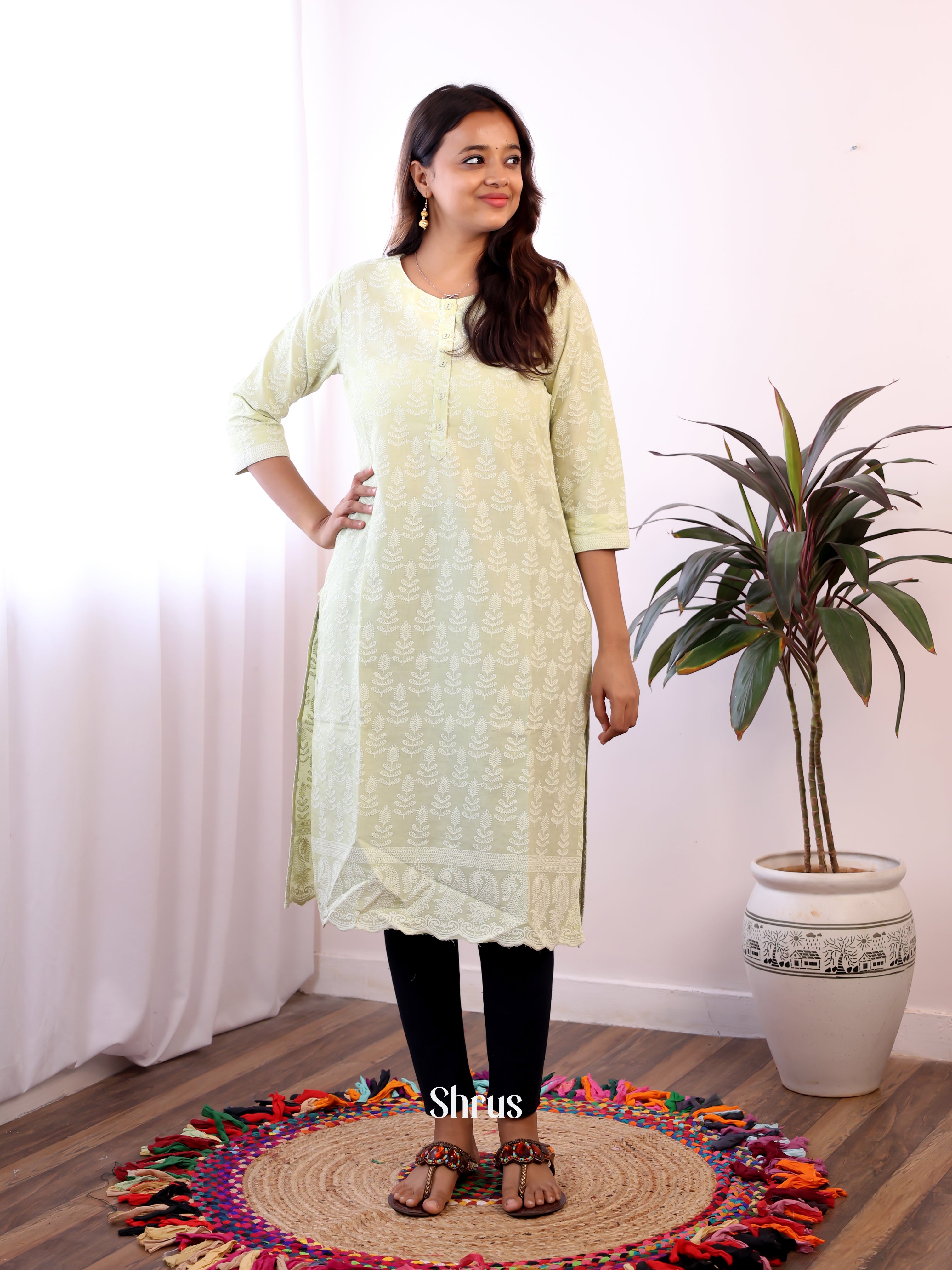 Lite Green - Readymade kurti - Shop on ShrusEternity.com