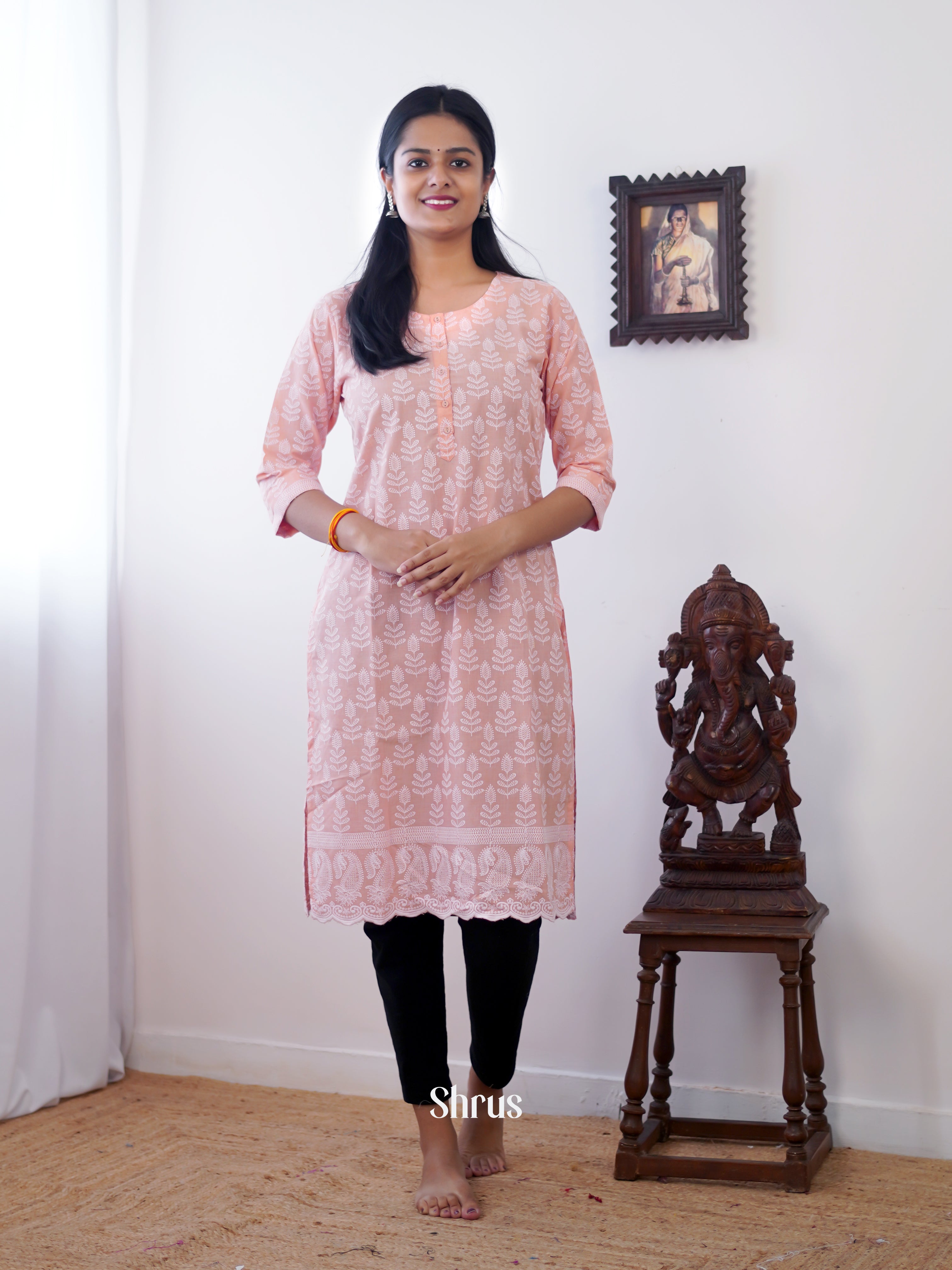 Pink - Readymade Kurti - Shop on ShrusEternity.com