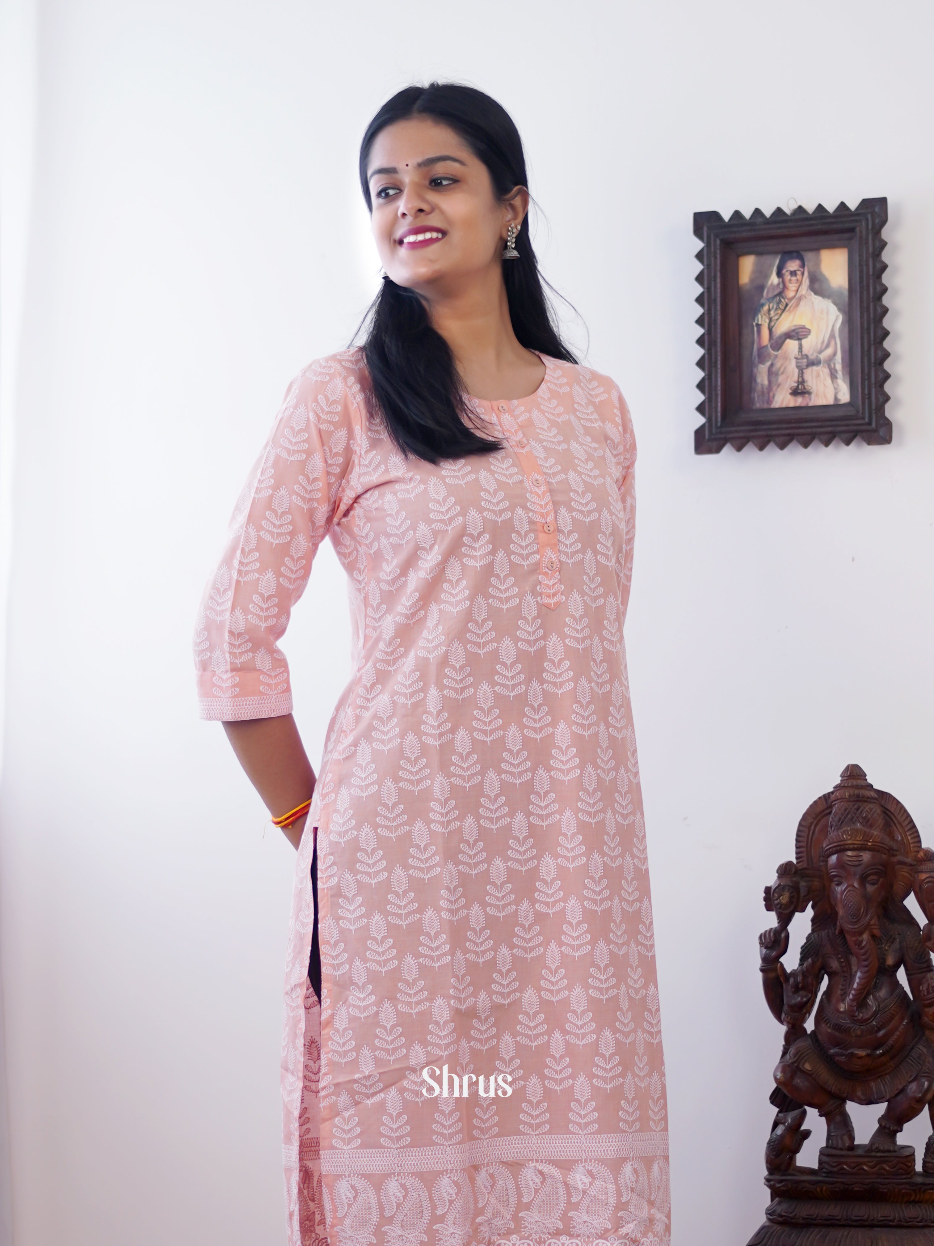 Pink - Readymade Kurti - Shop on ShrusEternity.com