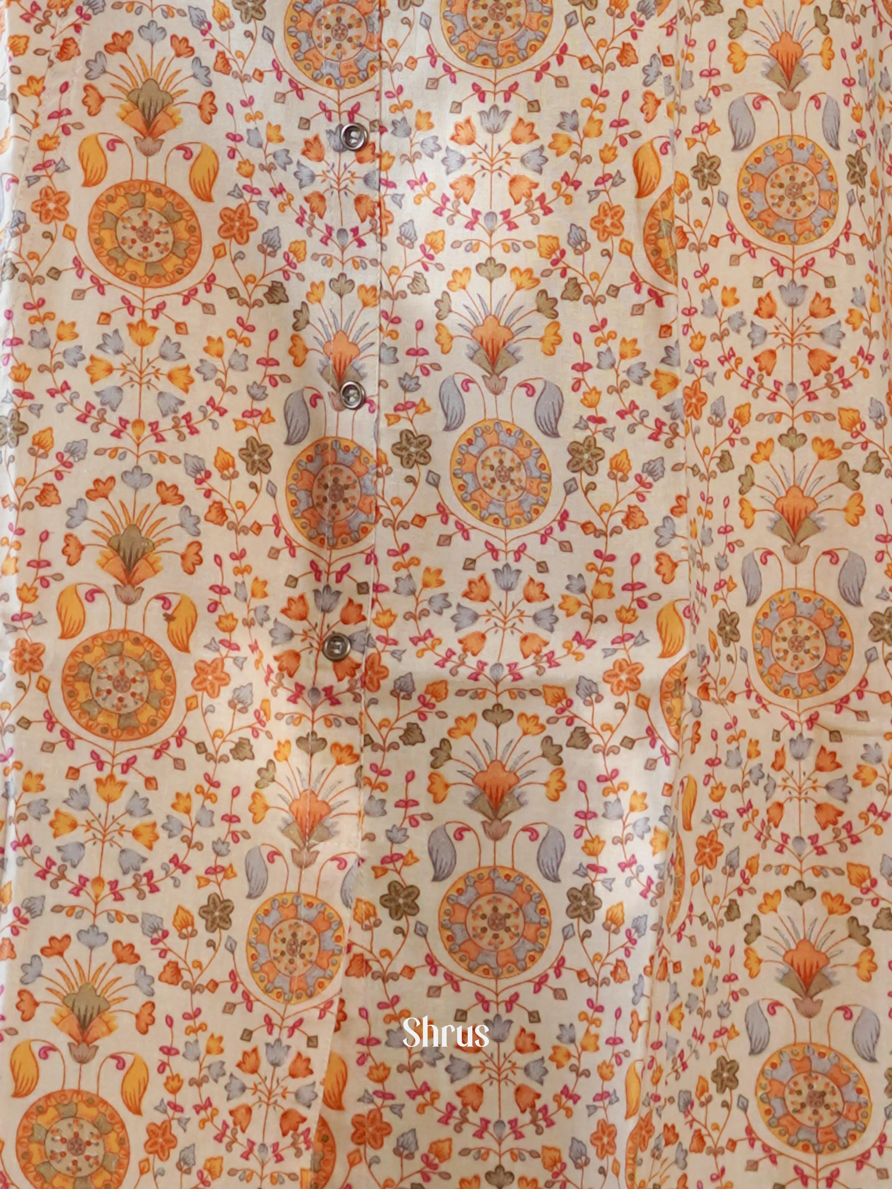 Cream & Brown - Readymade Kurti - Shop on ShrusEternity.com