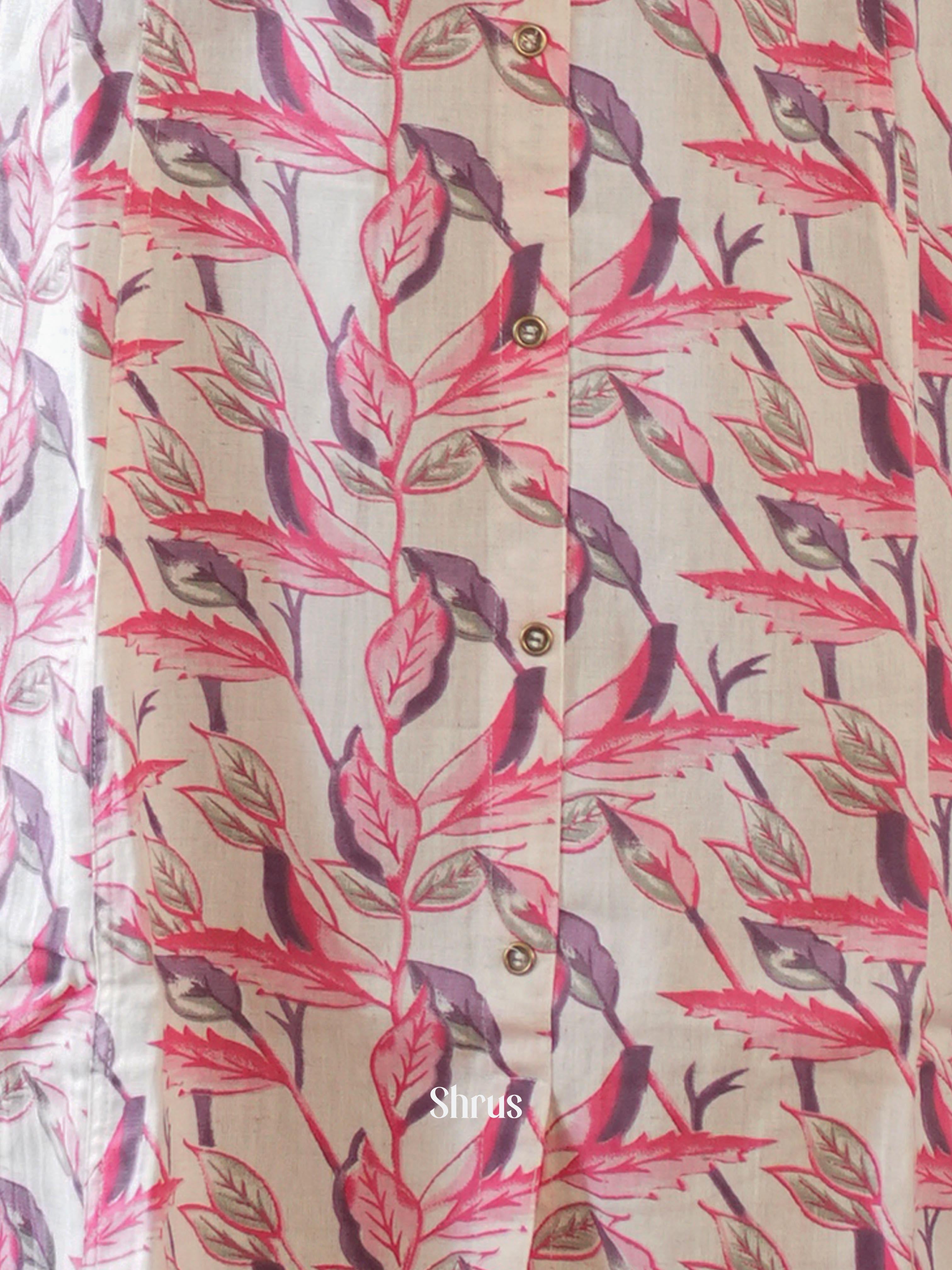 Cream & Pink - Readymade Kurti - Shop on ShrusEternity.com