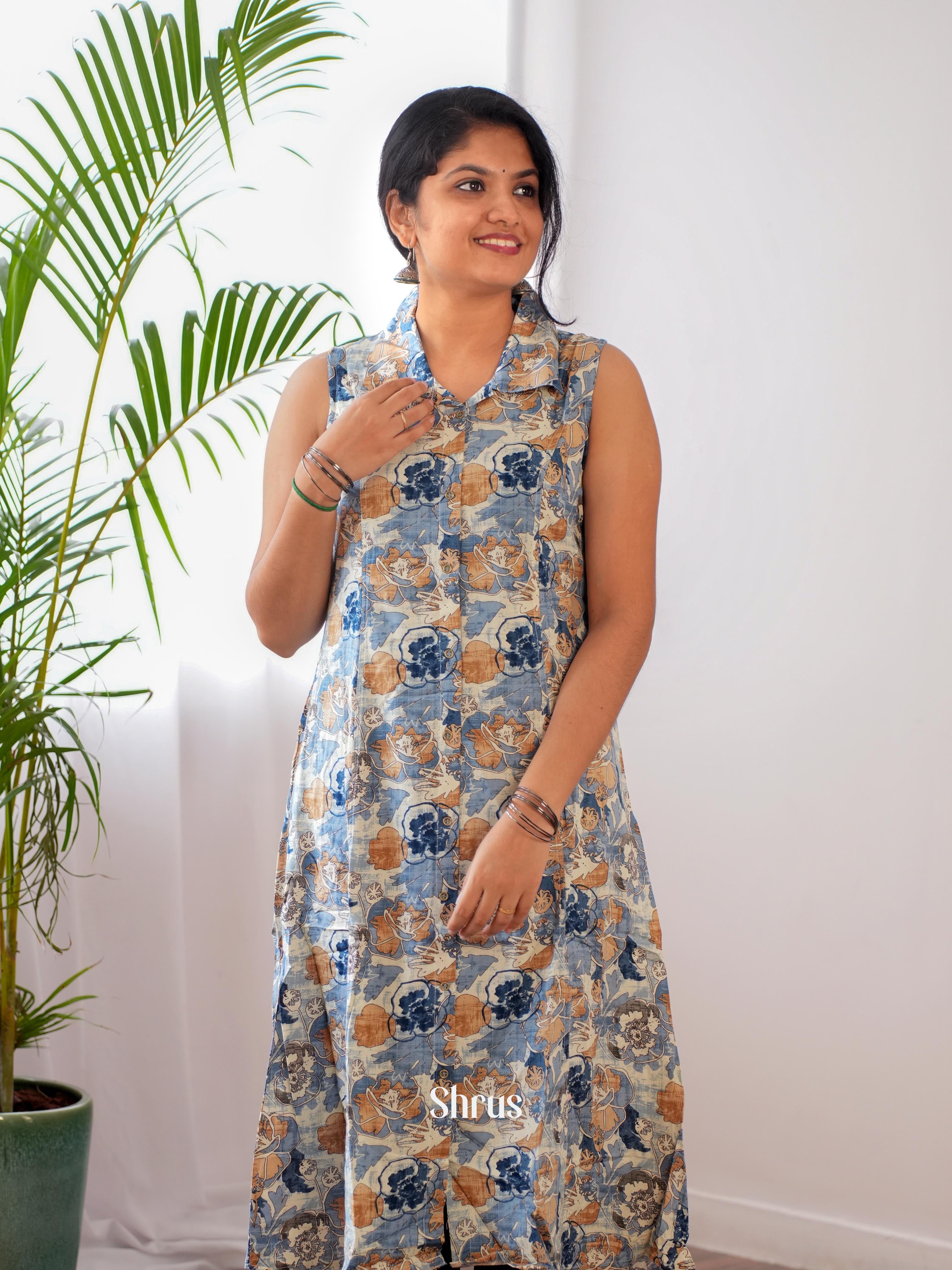 Grey - Readymade Kurti - Shop on ShrusEternity.com