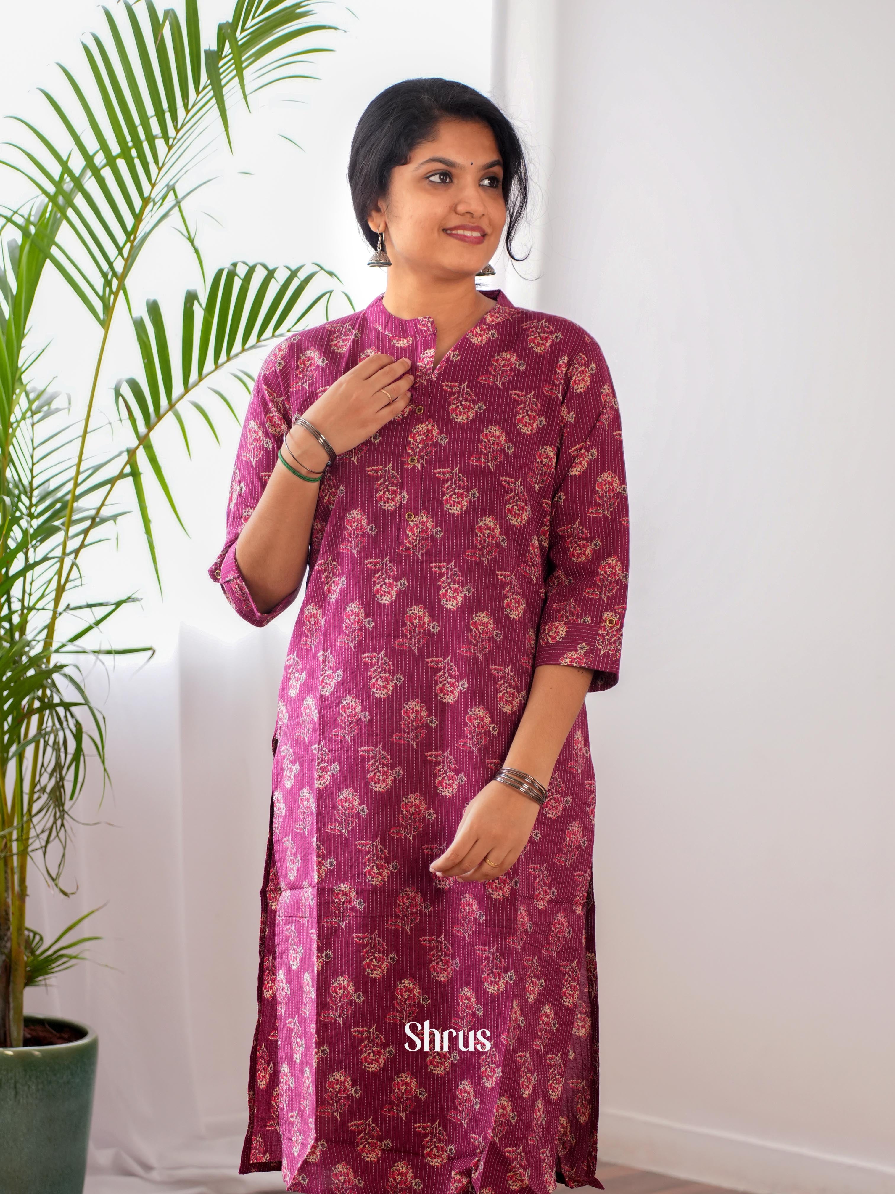 Purple - Readymade Kurti - Shop on ShrusEternity.com