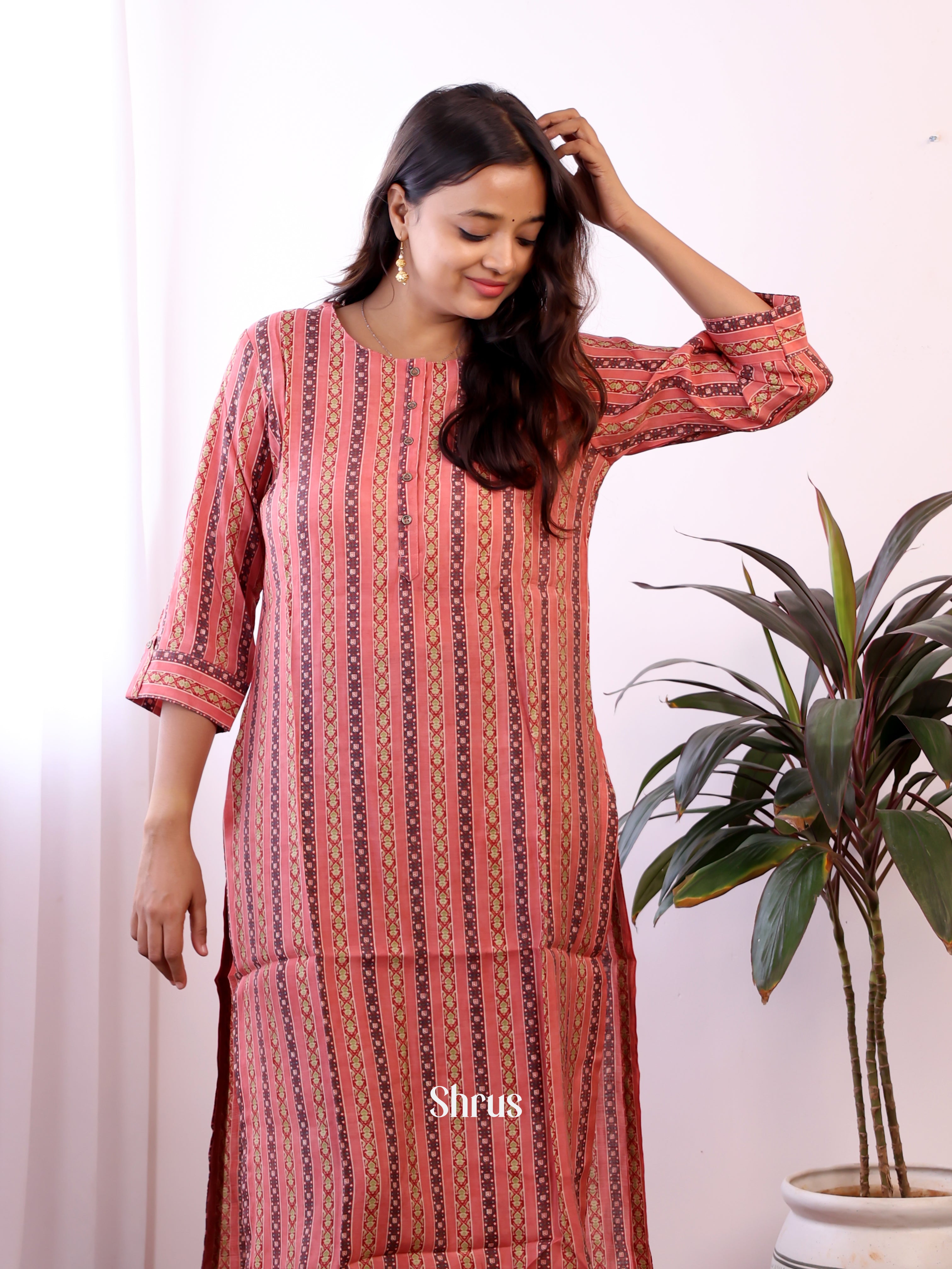 Pink - Readymade kurti - Shop on ShrusEternity.com