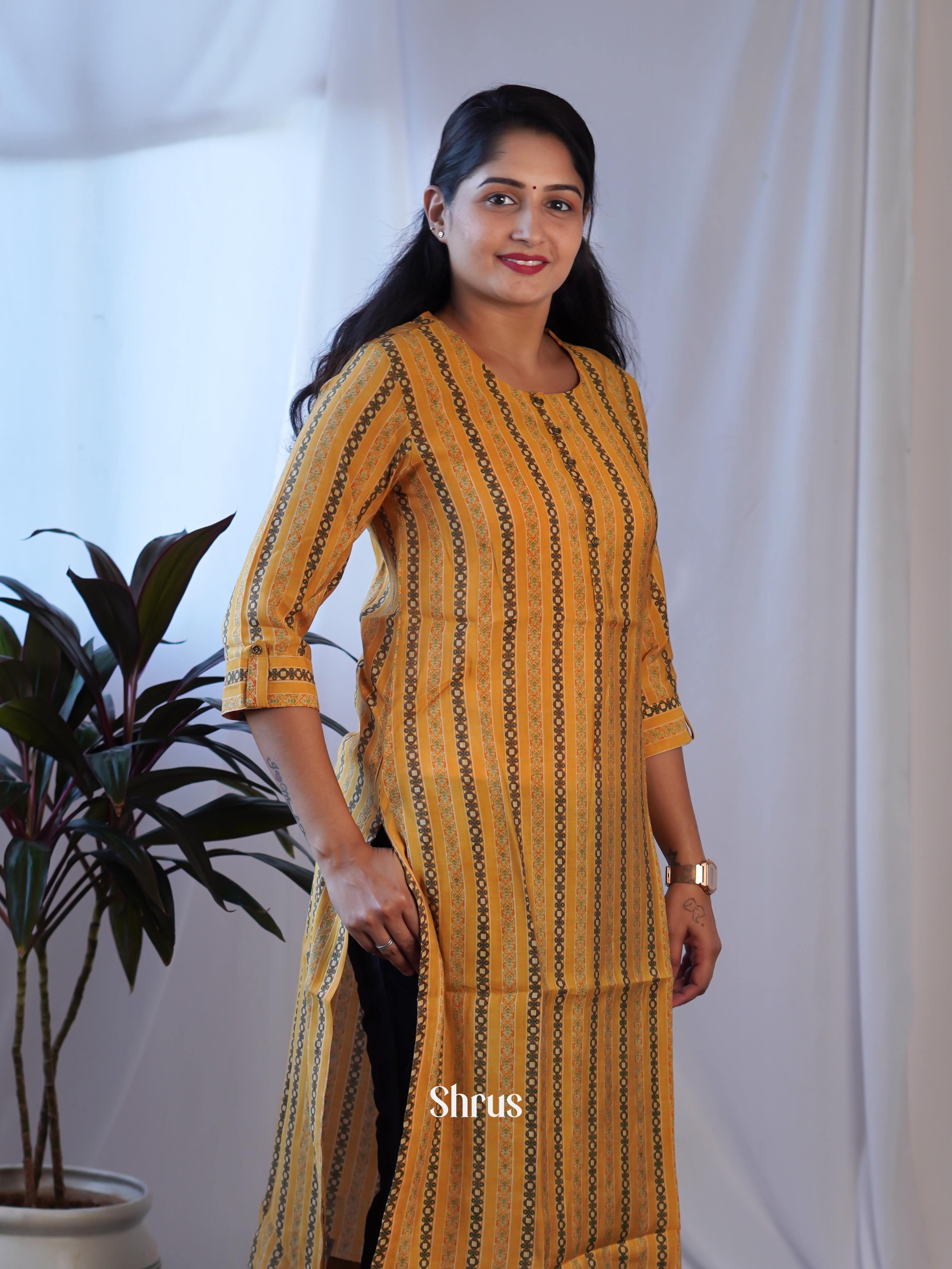 Mustard - Readymade kurti - Shop on ShrusEternity.com