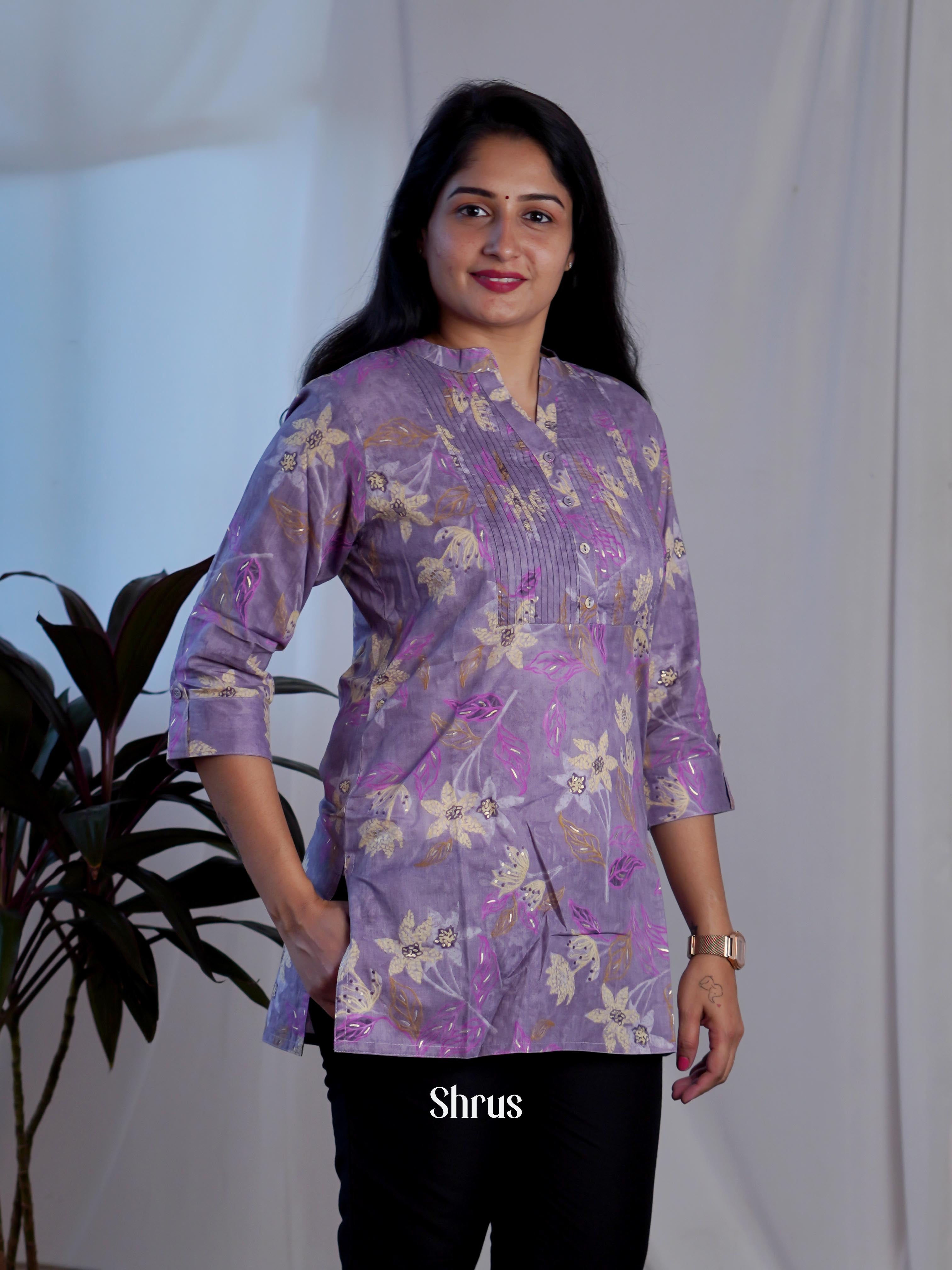 Purple - Readymade kurti - Shop on ShrusEternity.com