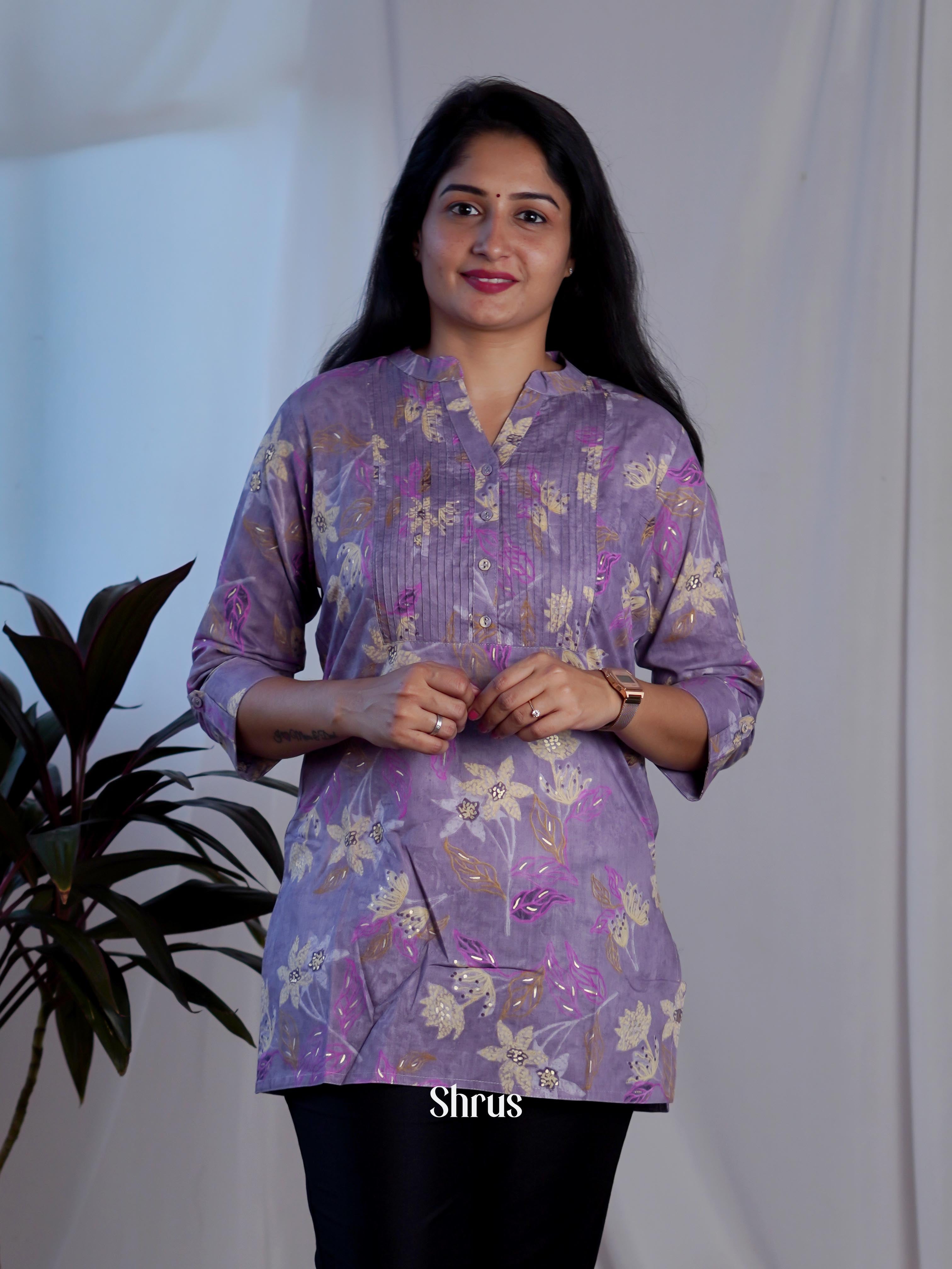 Purple - Readymade kurti - Shop on ShrusEternity.com