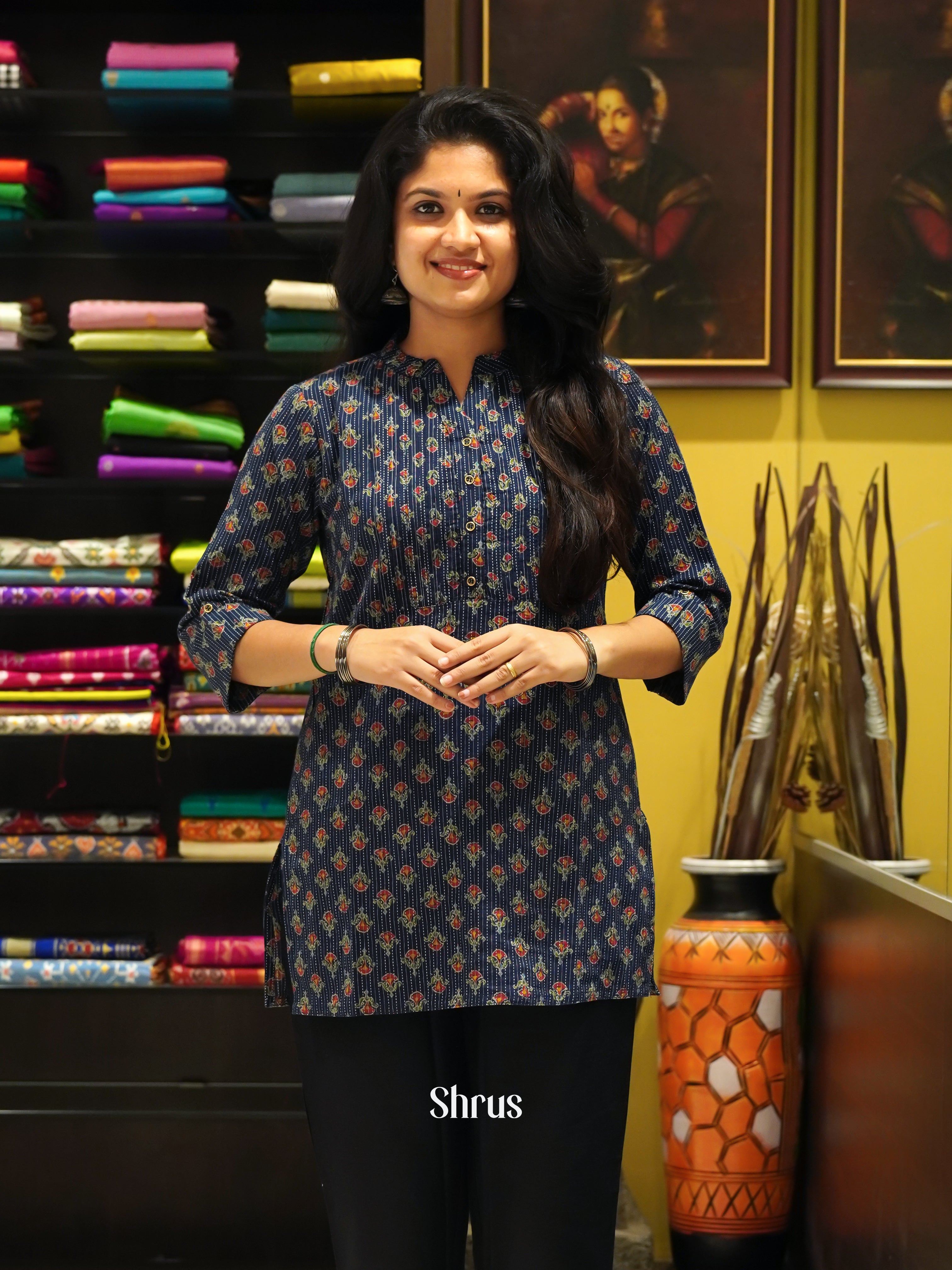 Blue - Readymade kurti - Shop on ShrusEternity.com