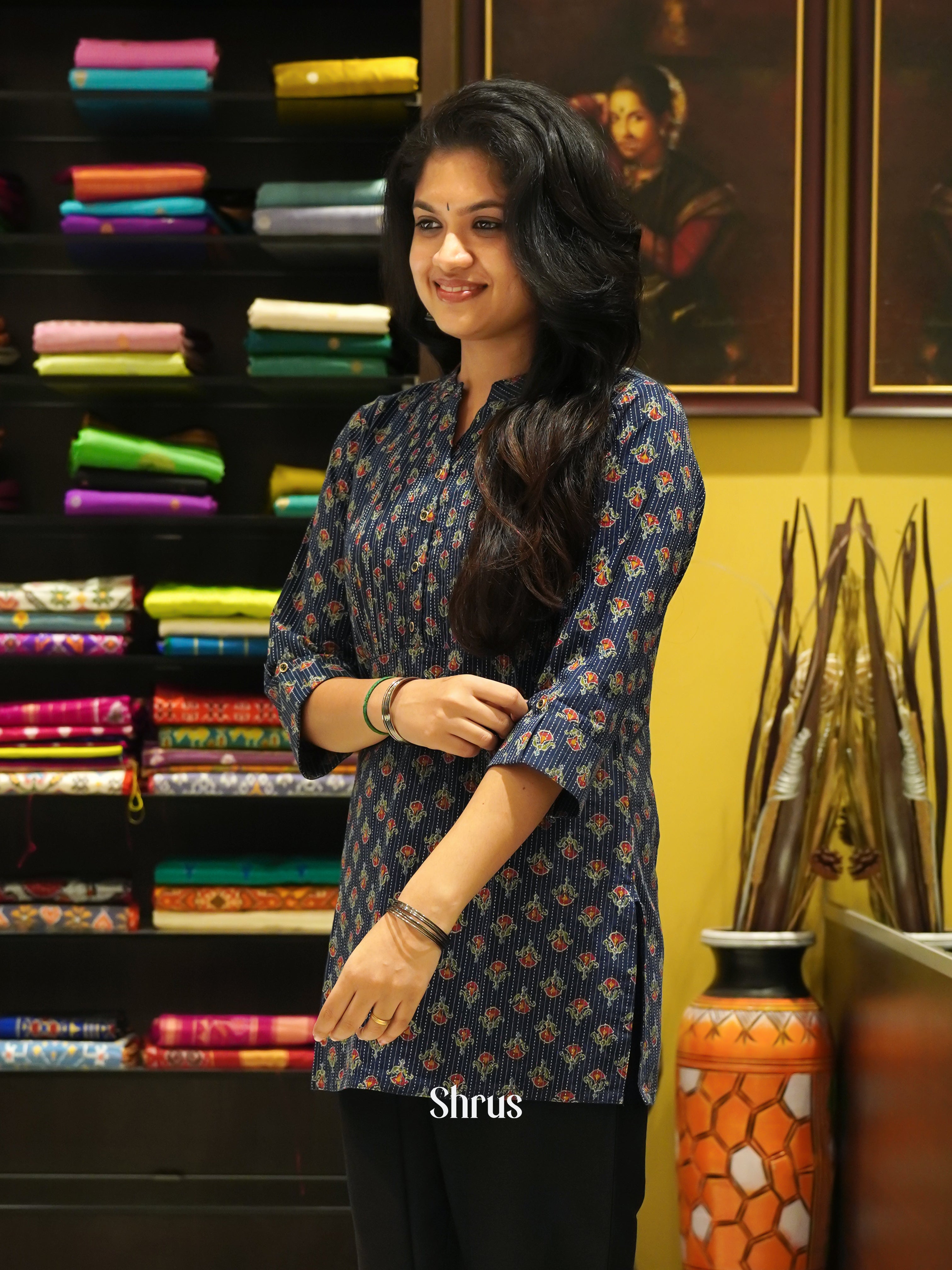 Blue - Readymade kurti - Shop on ShrusEternity.com