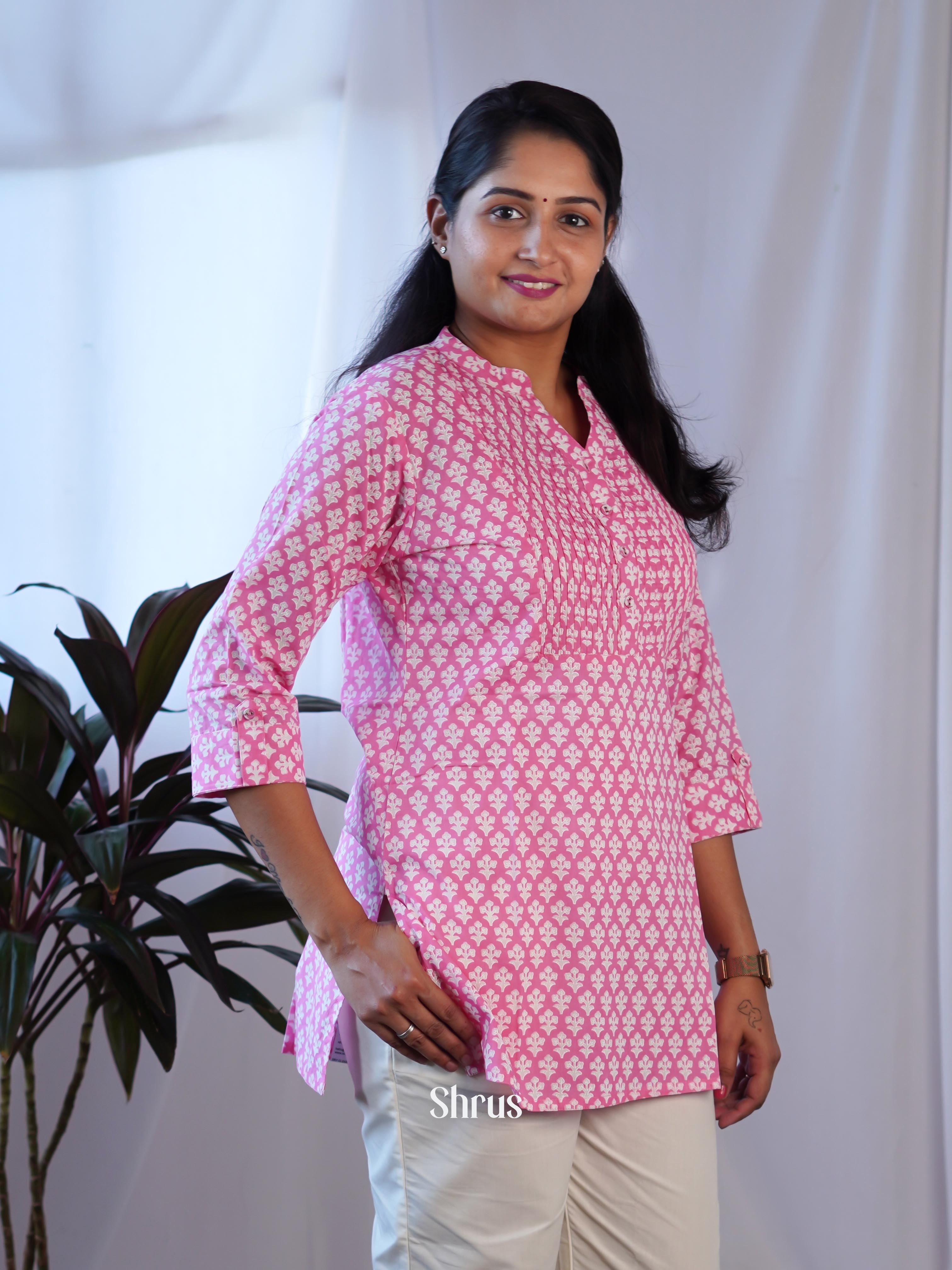 Pink - Readymade Kurti - Shop on ShrusEternity.com