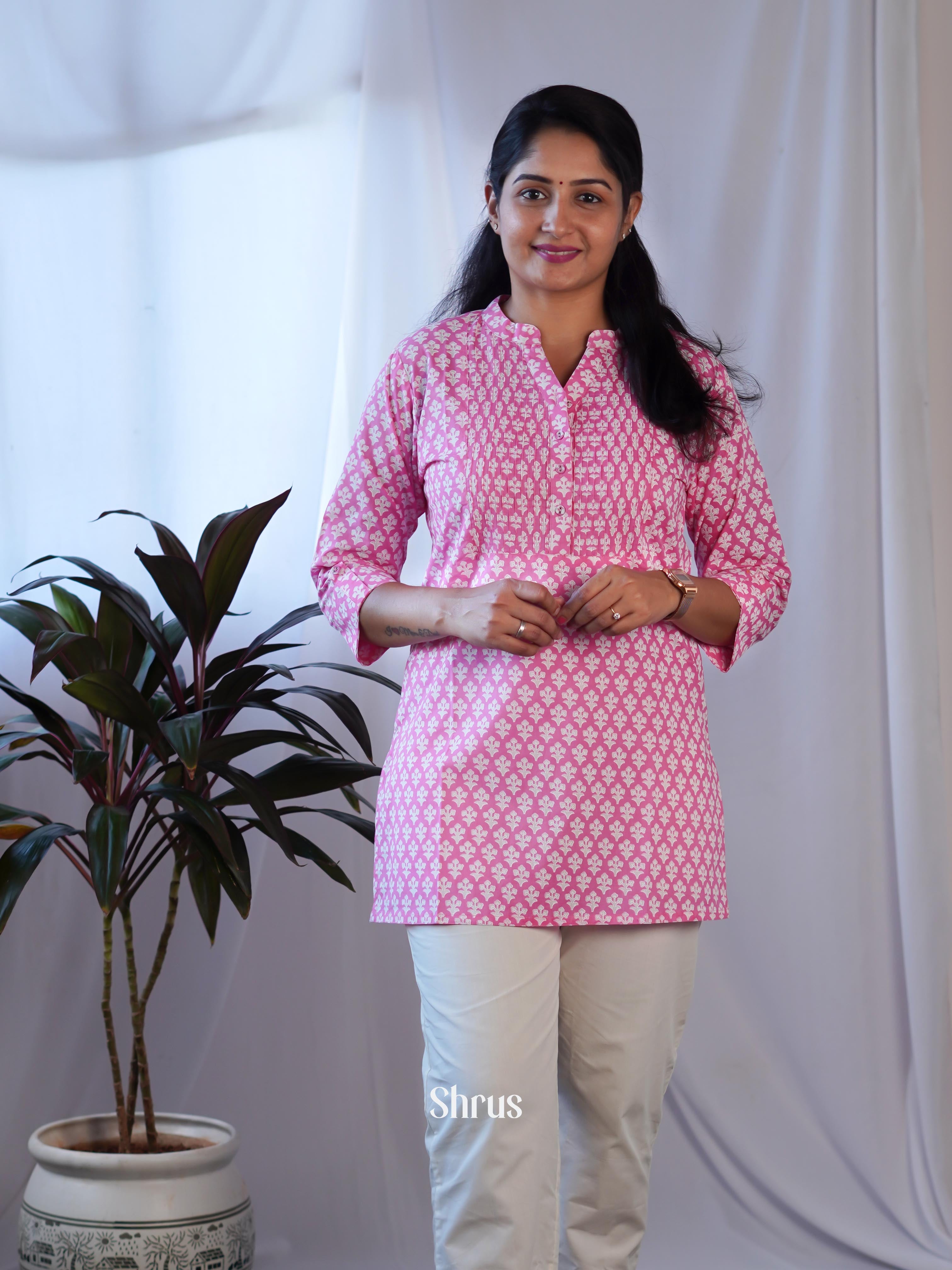 Pink - Readymade Kurti - Shop on ShrusEternity.com